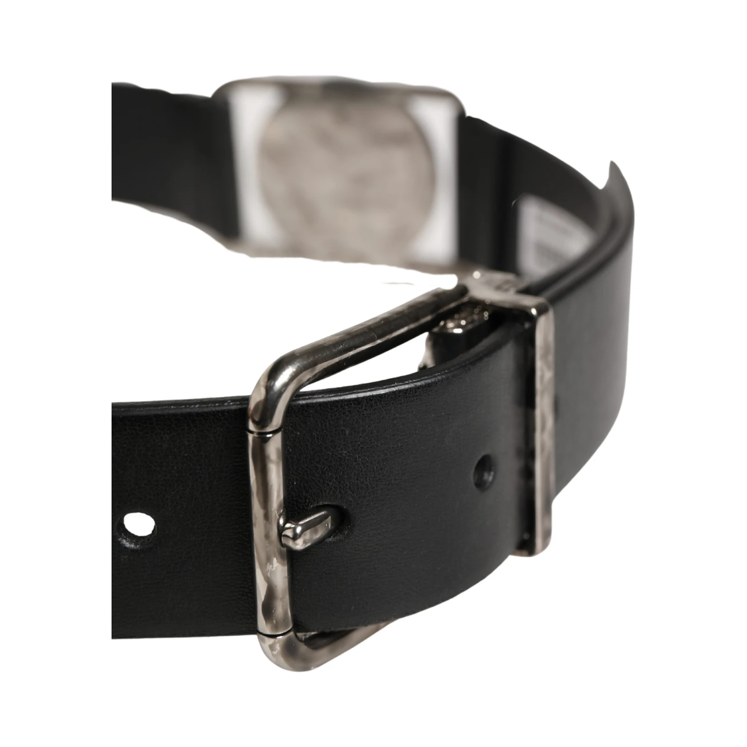 Men Black Classic Leather Metal Buckle Belt