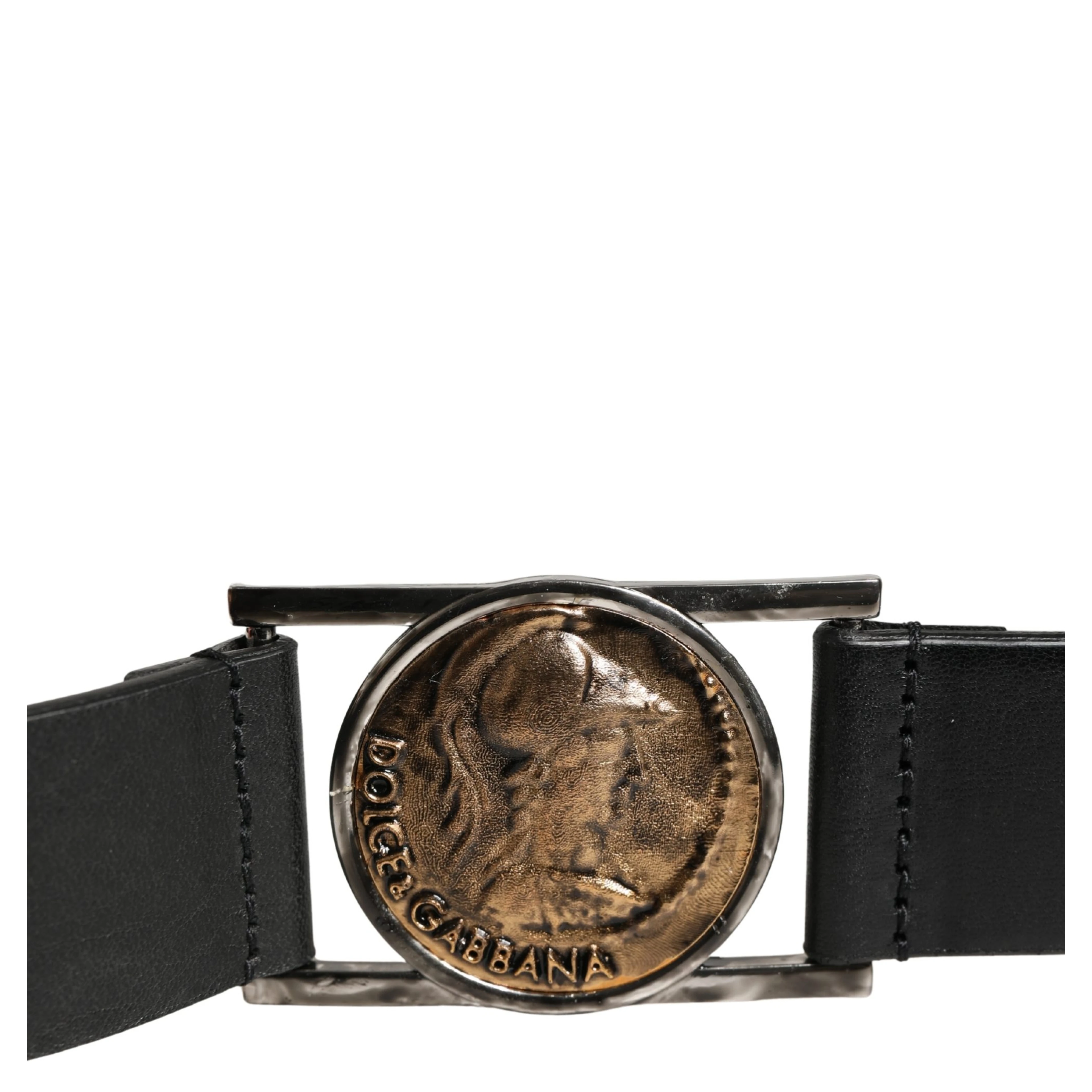 Men Black Classic Leather Metal Buckle Belt