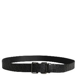 Men Black DG Logo Polyester Metal Buckle Belt