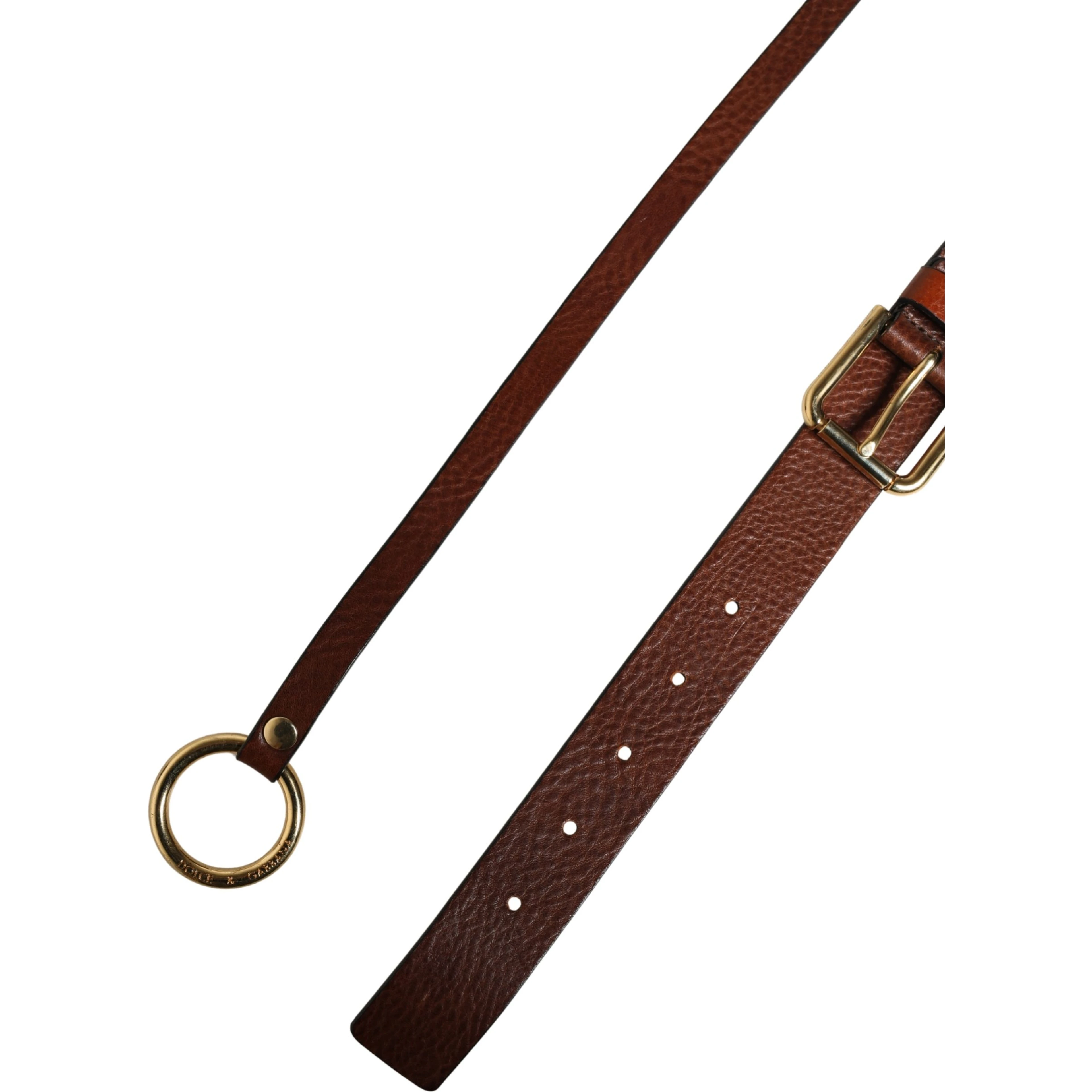 Men Brown Classic Leather Metal Buckle Belt