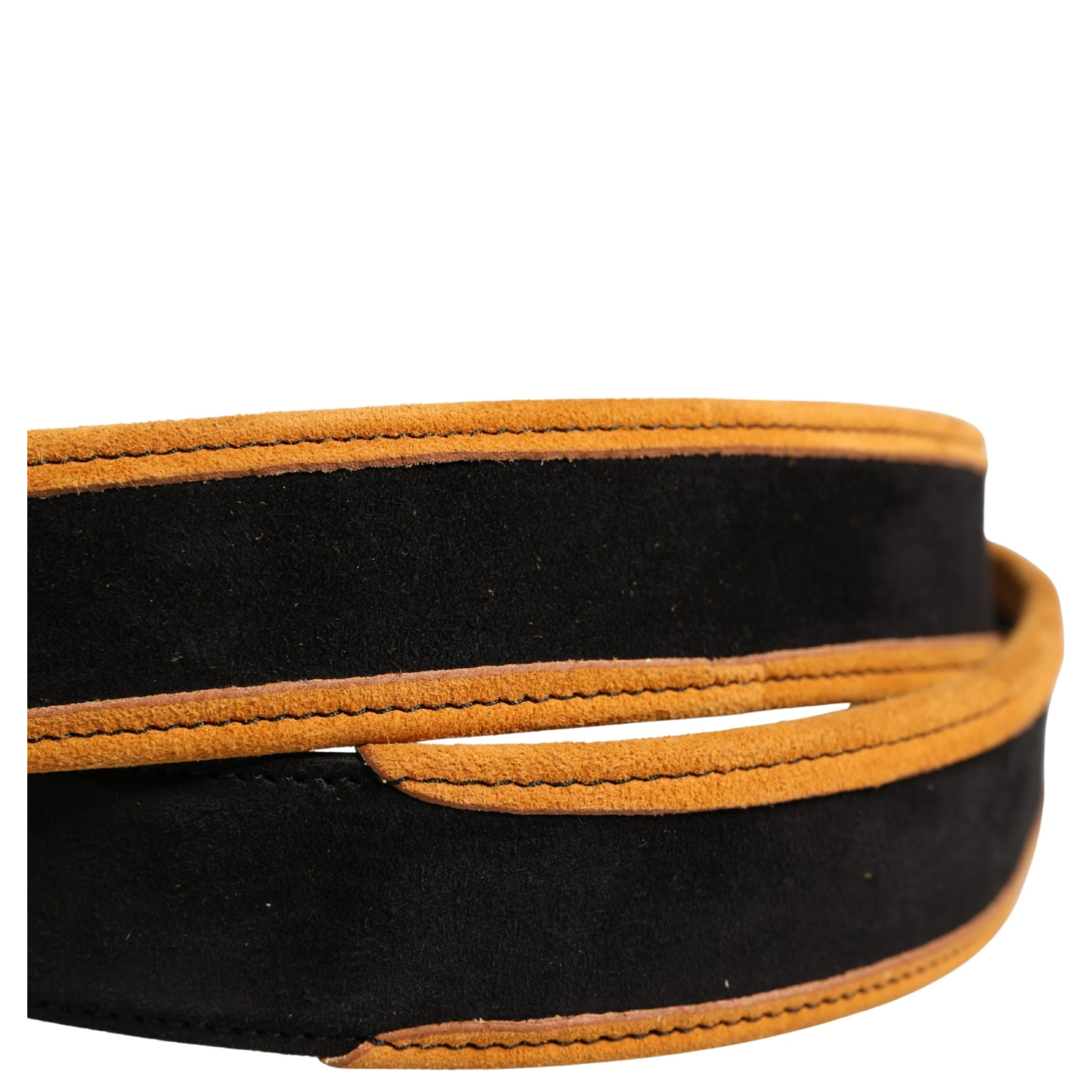 Men Black Orange Polyester Metal Buckle Belt