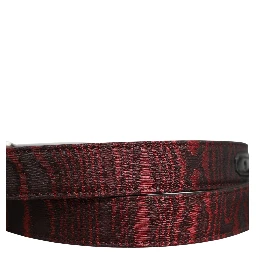 Men Red Jacquard Acetate Metal Buckle Belt
