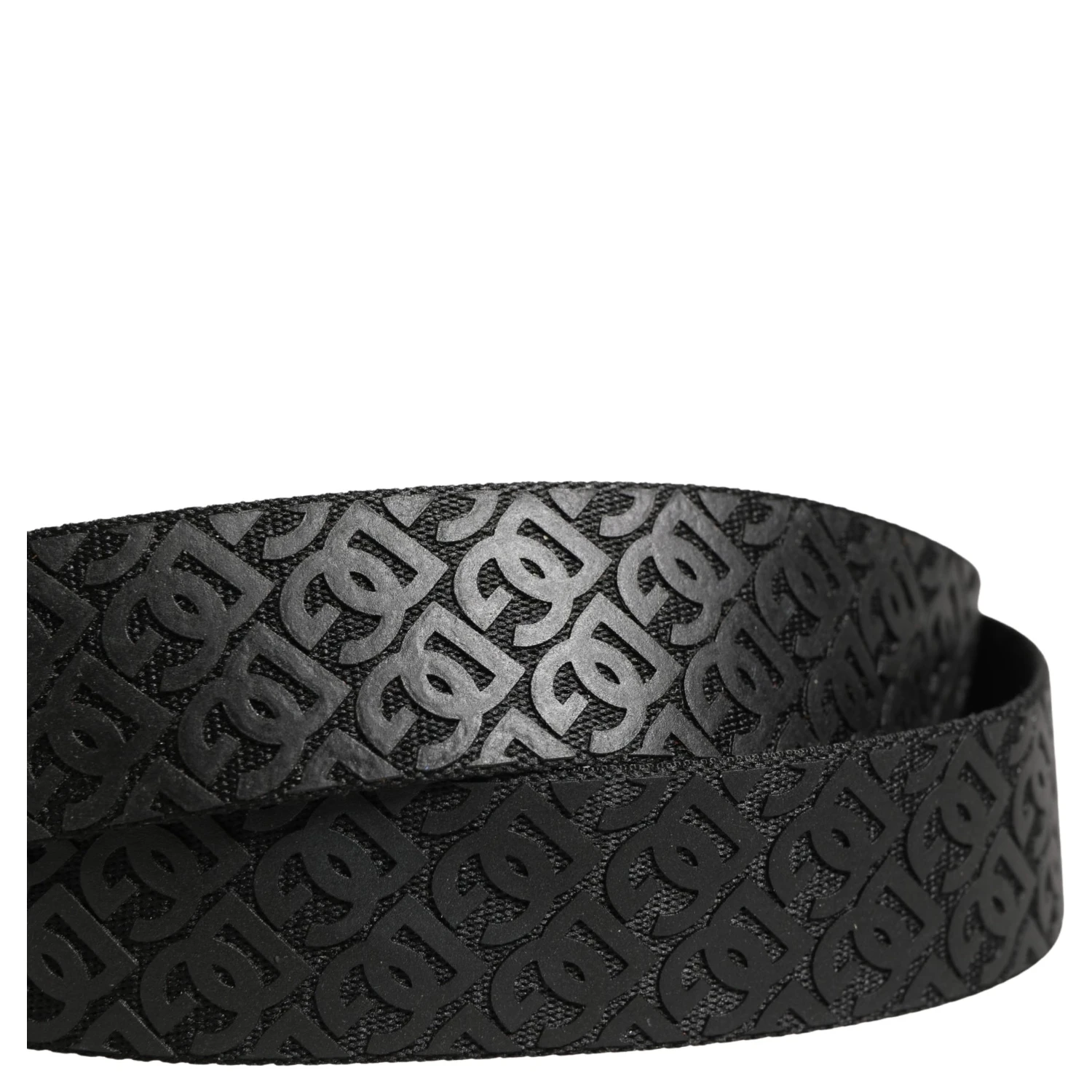 Men Black DG Logo Polyester Metal Buckle Belt