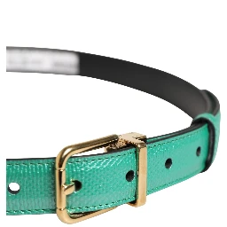 Men Green Classic Leather Metal Buckle Belt
