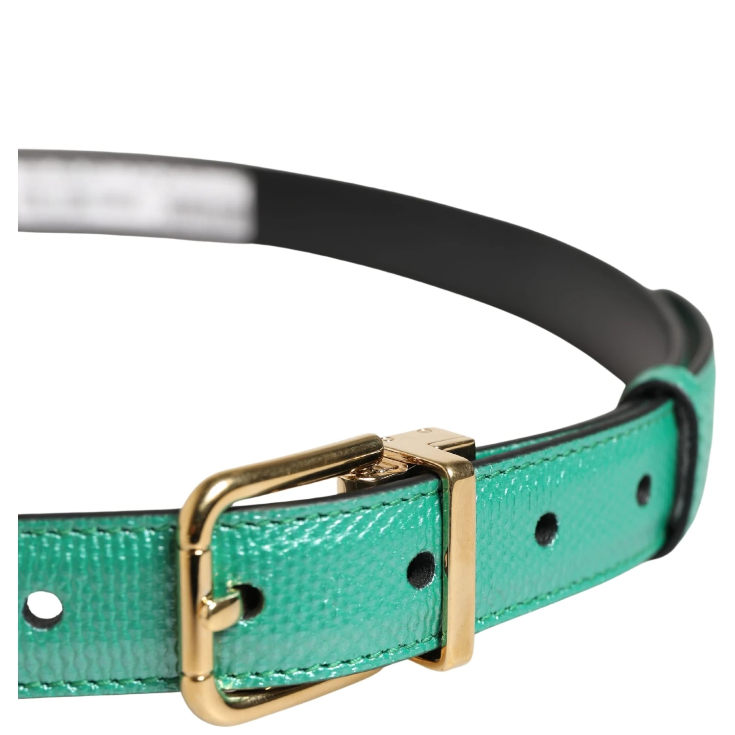 Men Green Classic Leather Metal Buckle Belt