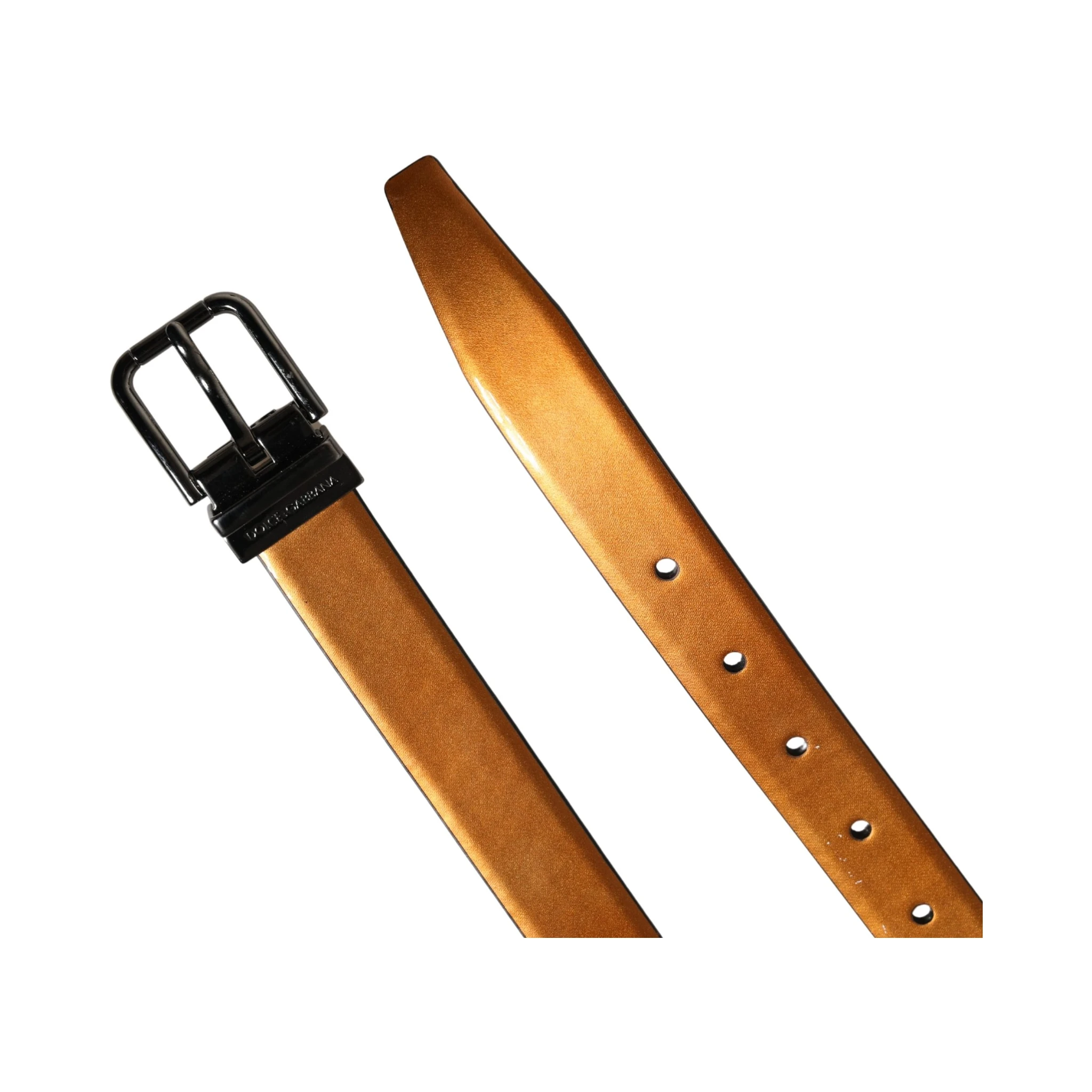 Men Brown Classic Leather Metal Buckle Belt