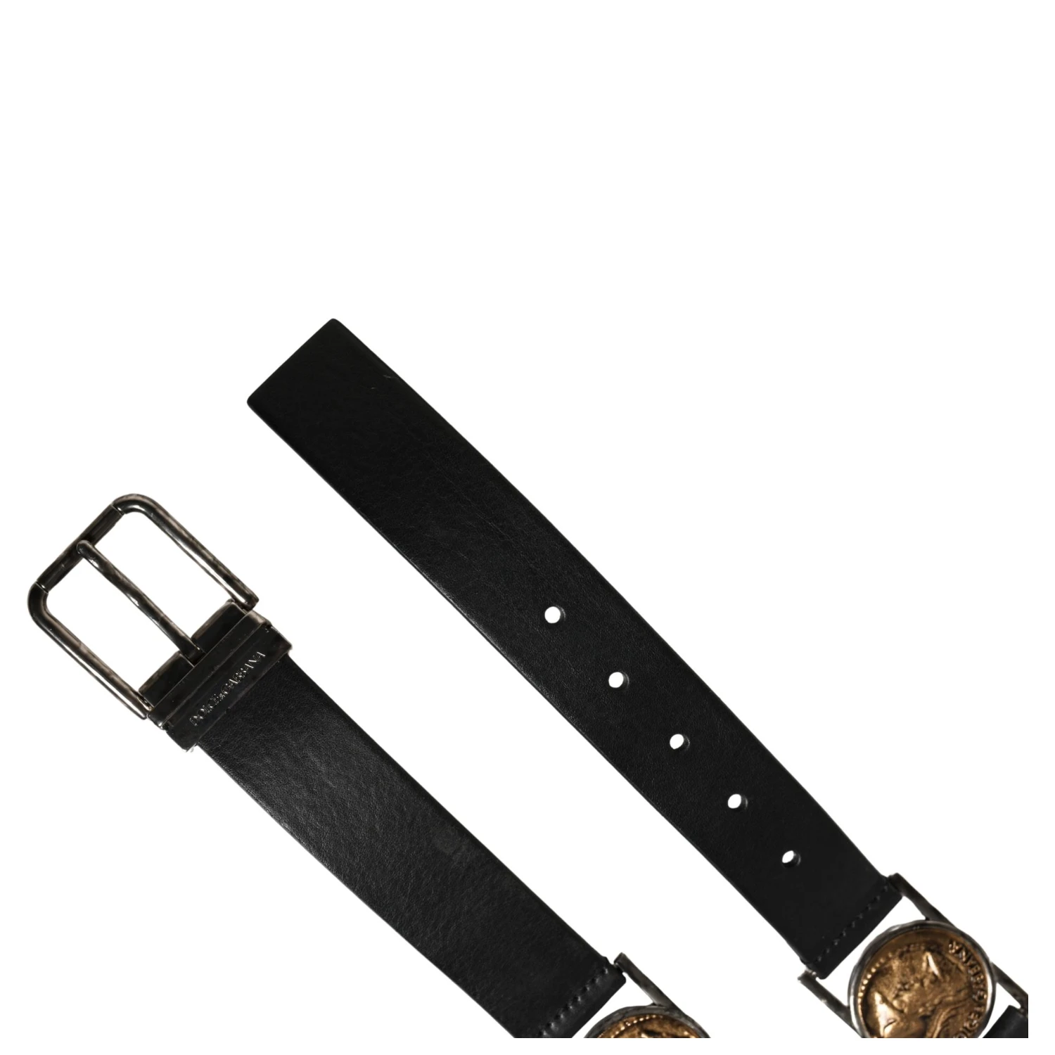 Men Black Classic Leather Metal Buckle Belt