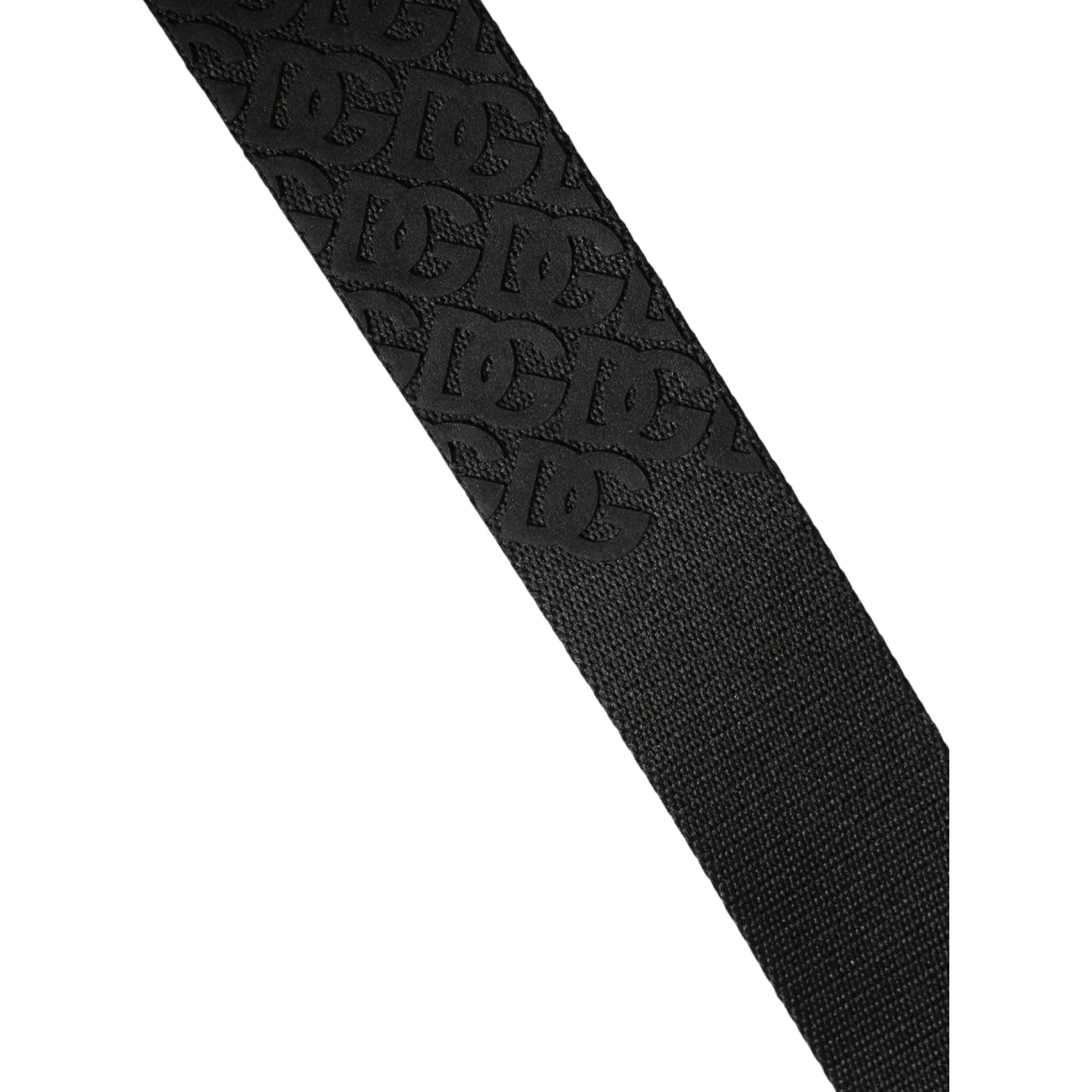 Men Black DG Logo Polyester Metal Buckle Belt