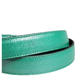 Men Green Classic Leather Metal Buckle Belt