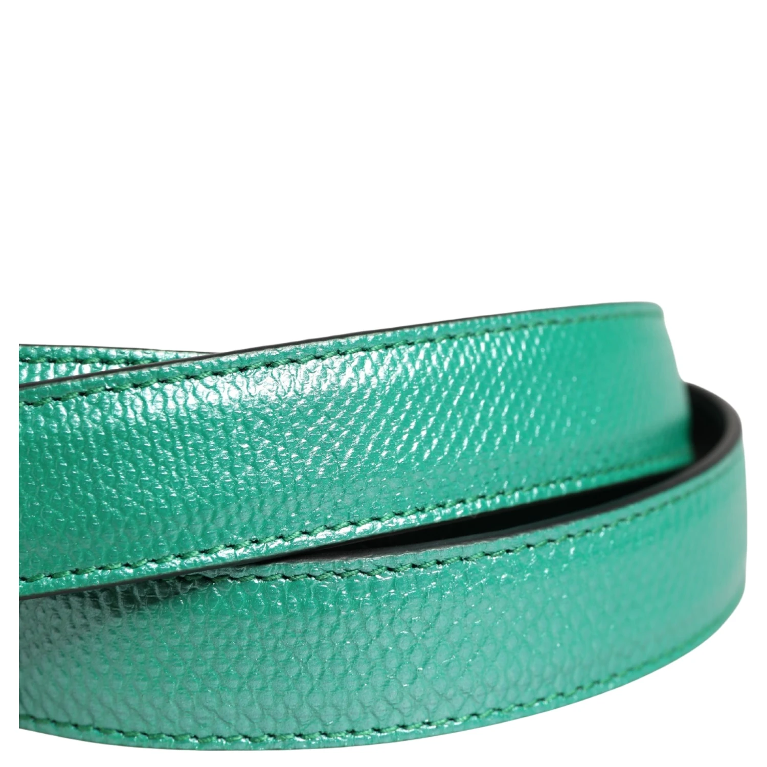 Men Green Classic Leather Metal Buckle Belt