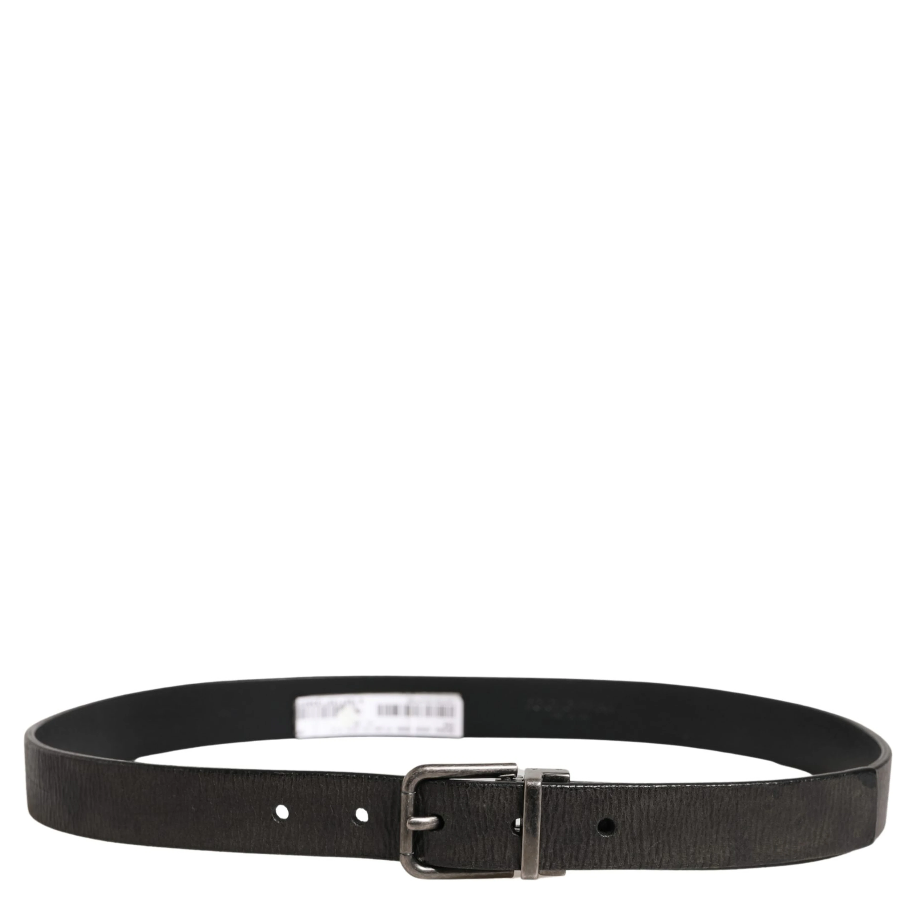 Men Black Classic Leather Metal Buckle Belt
