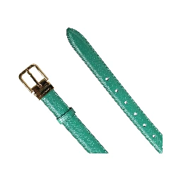 Men Green Classic Leather Metal Buckle Belt