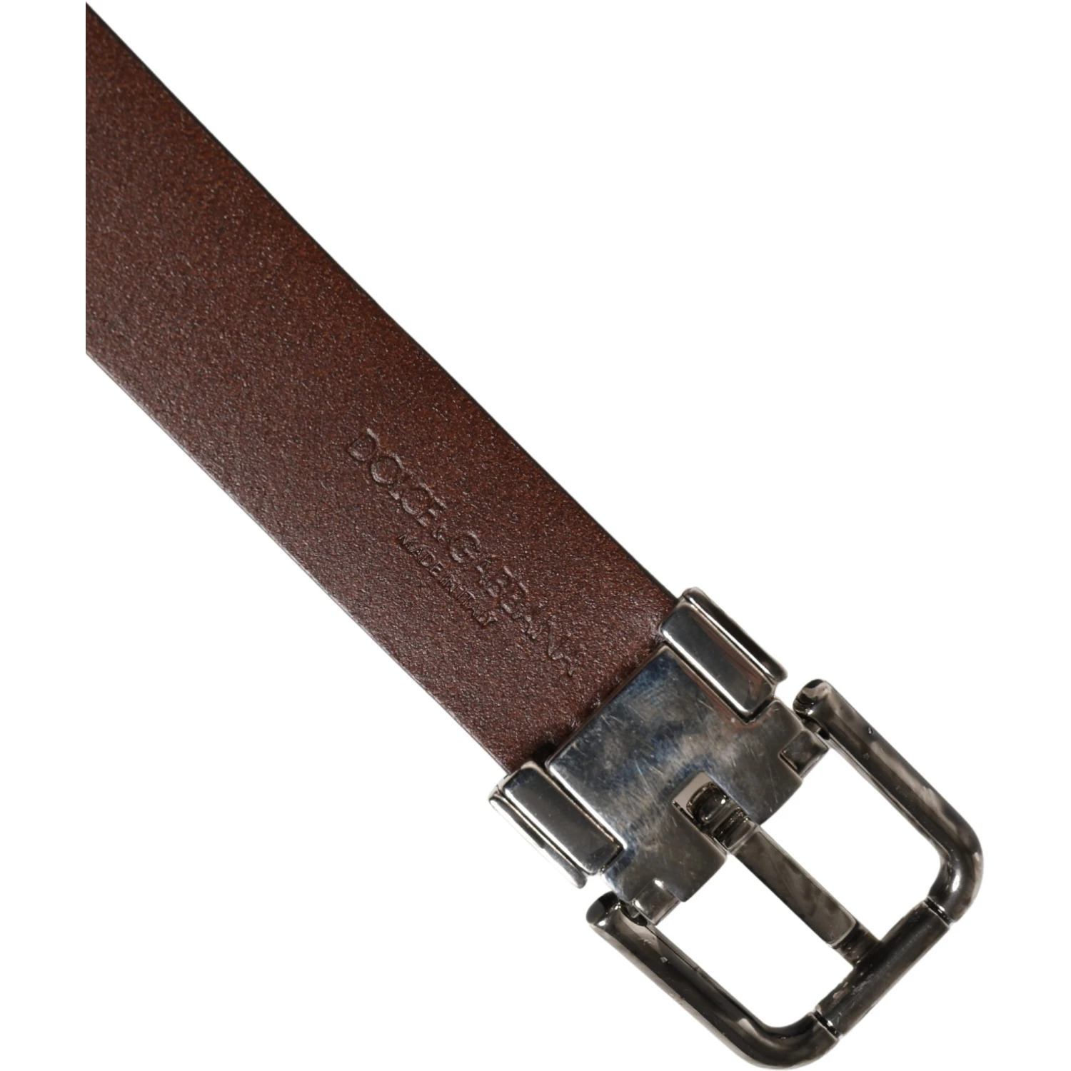 Men Brown Classic Leather Metal Buckle Belt