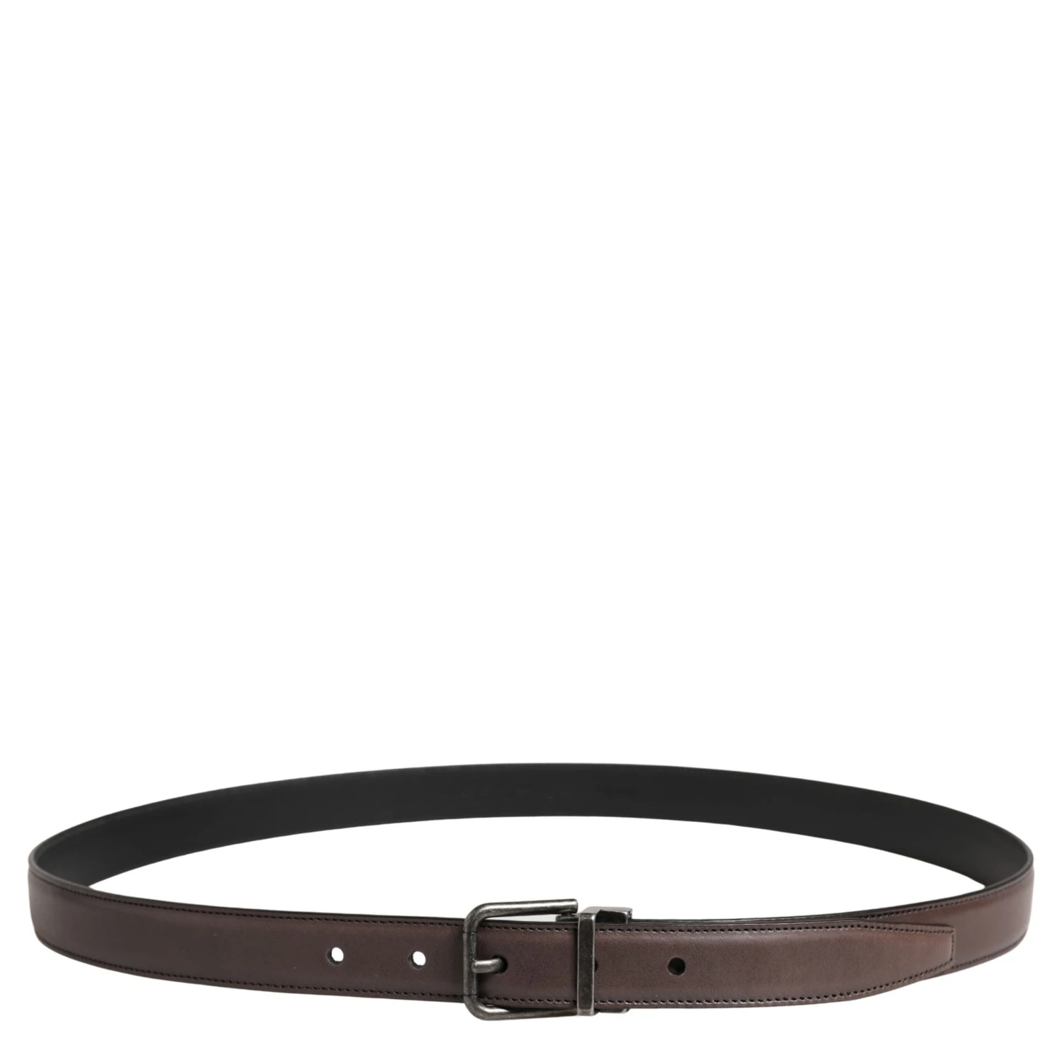 Men Brown Classic Leather Metal Buckle Belt