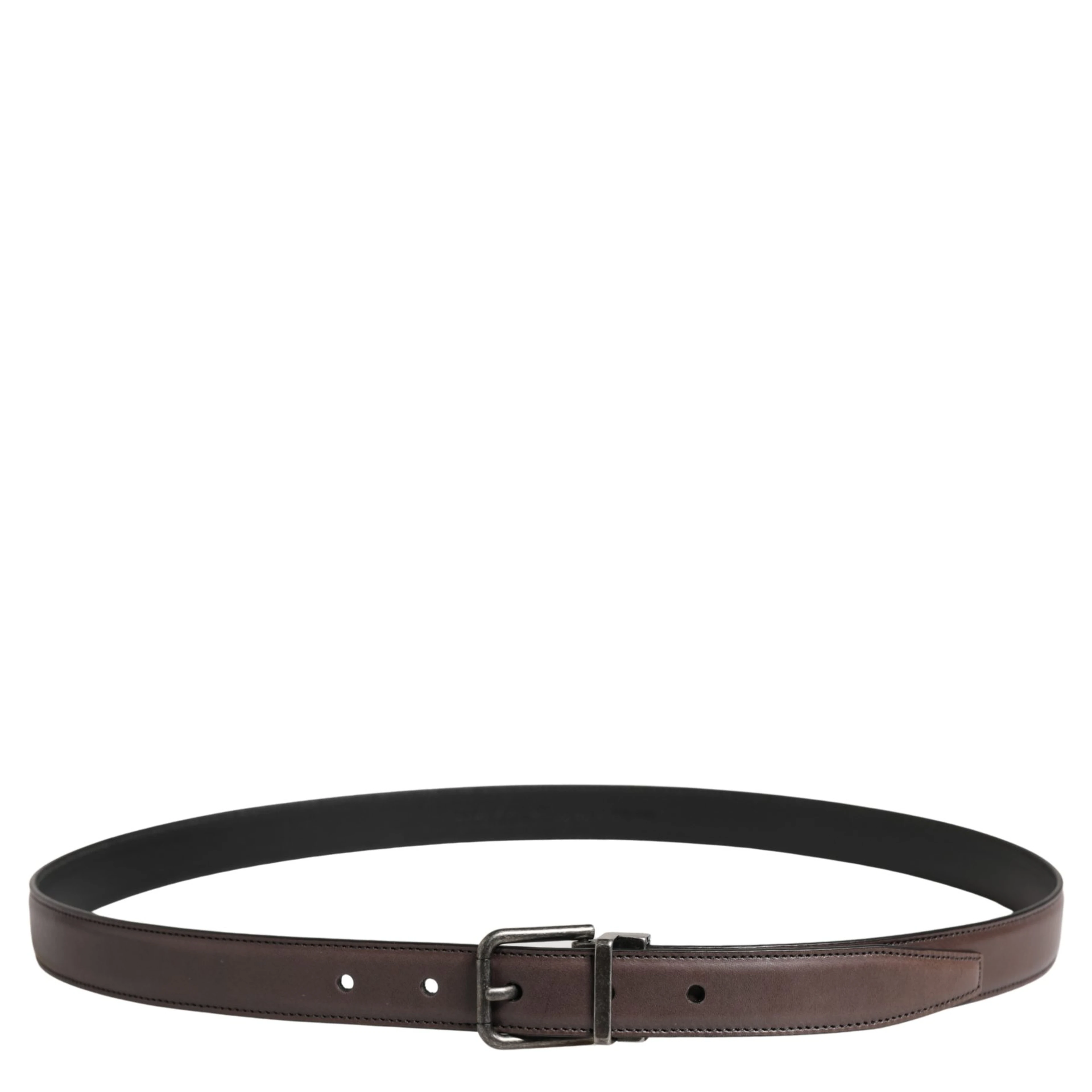 Men Brown Classic Leather Metal Buckle Belt