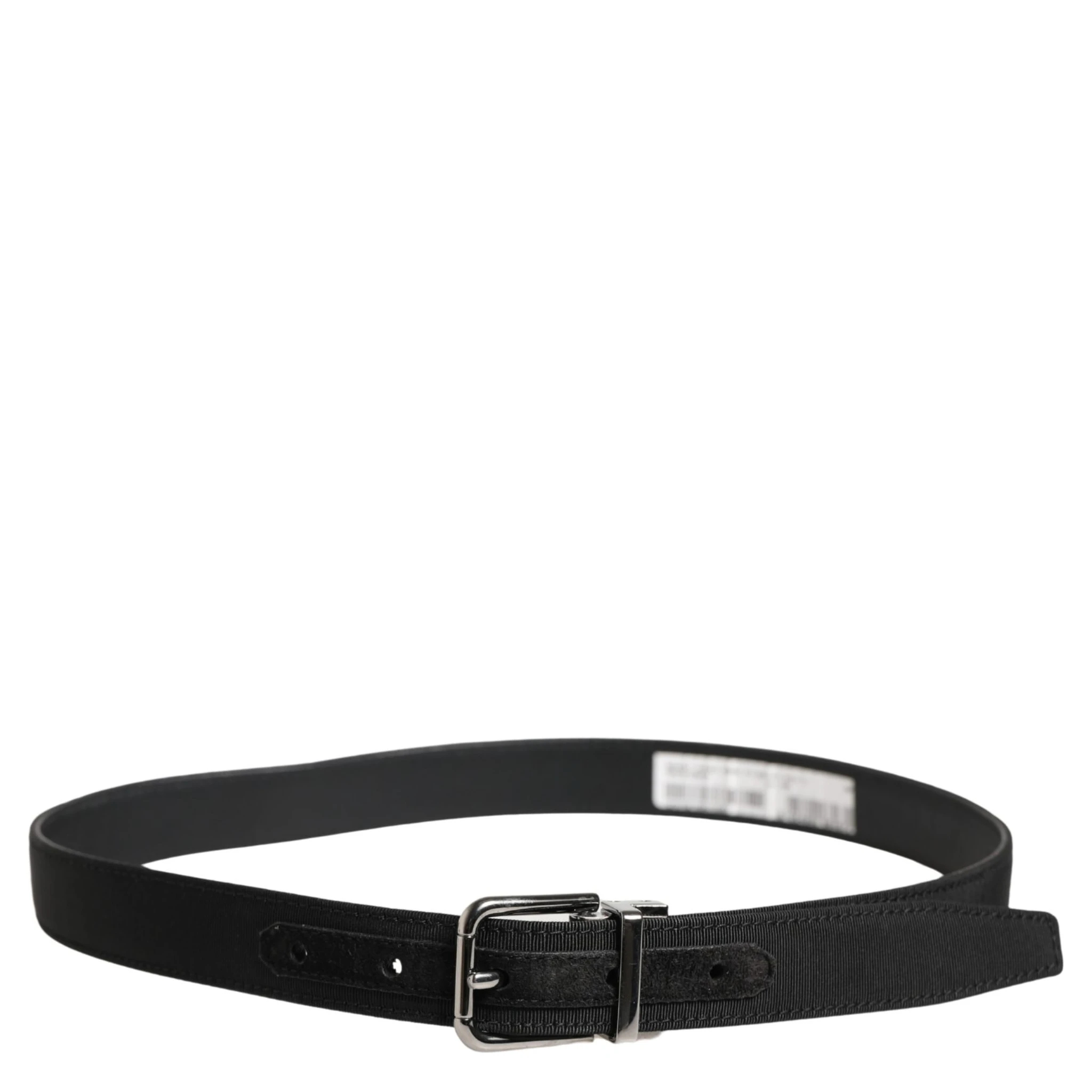 Men Black Viscose Leather Metal Buckle Belt