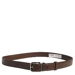 Belt Men Brown Classic Leather Metal Buckle Belt