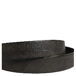 Men Black Classic Leather Metal Buckle Belt
