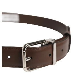 Belt Men Brown Classic Leather Metal Buckle Belt