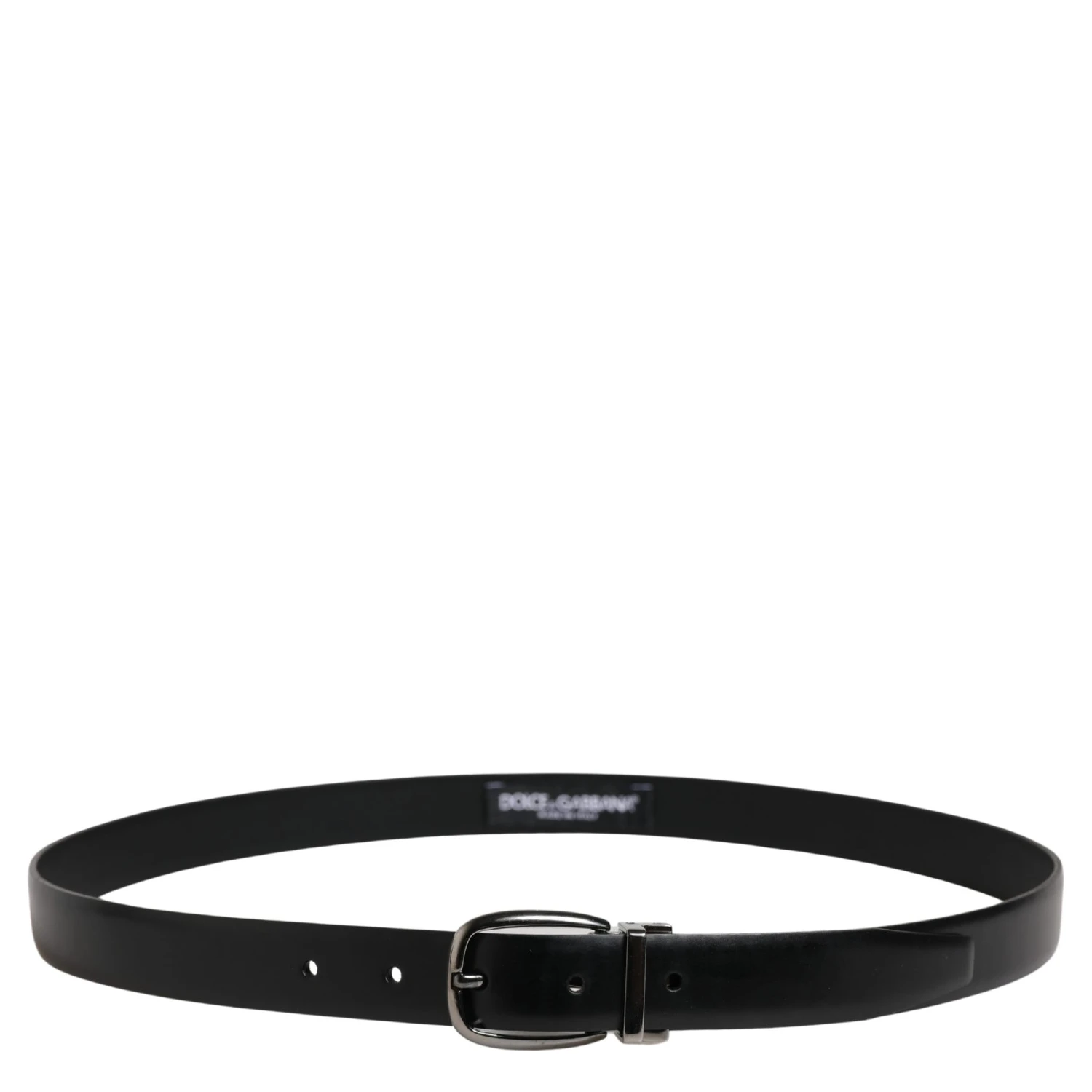 Men Black Classic Leather Metal Buckle Belt