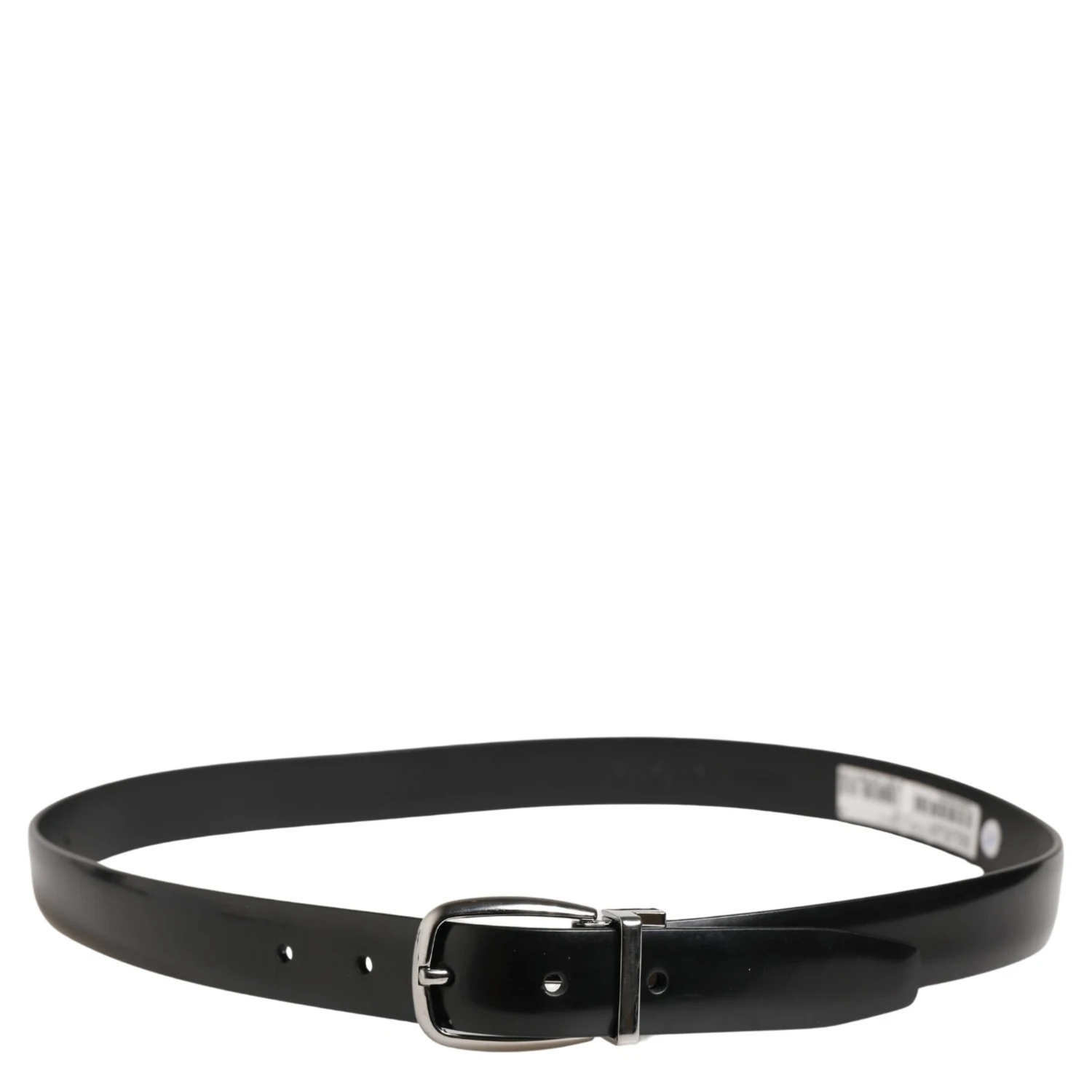 Men Black Classic Leather Metal Buckle Belt