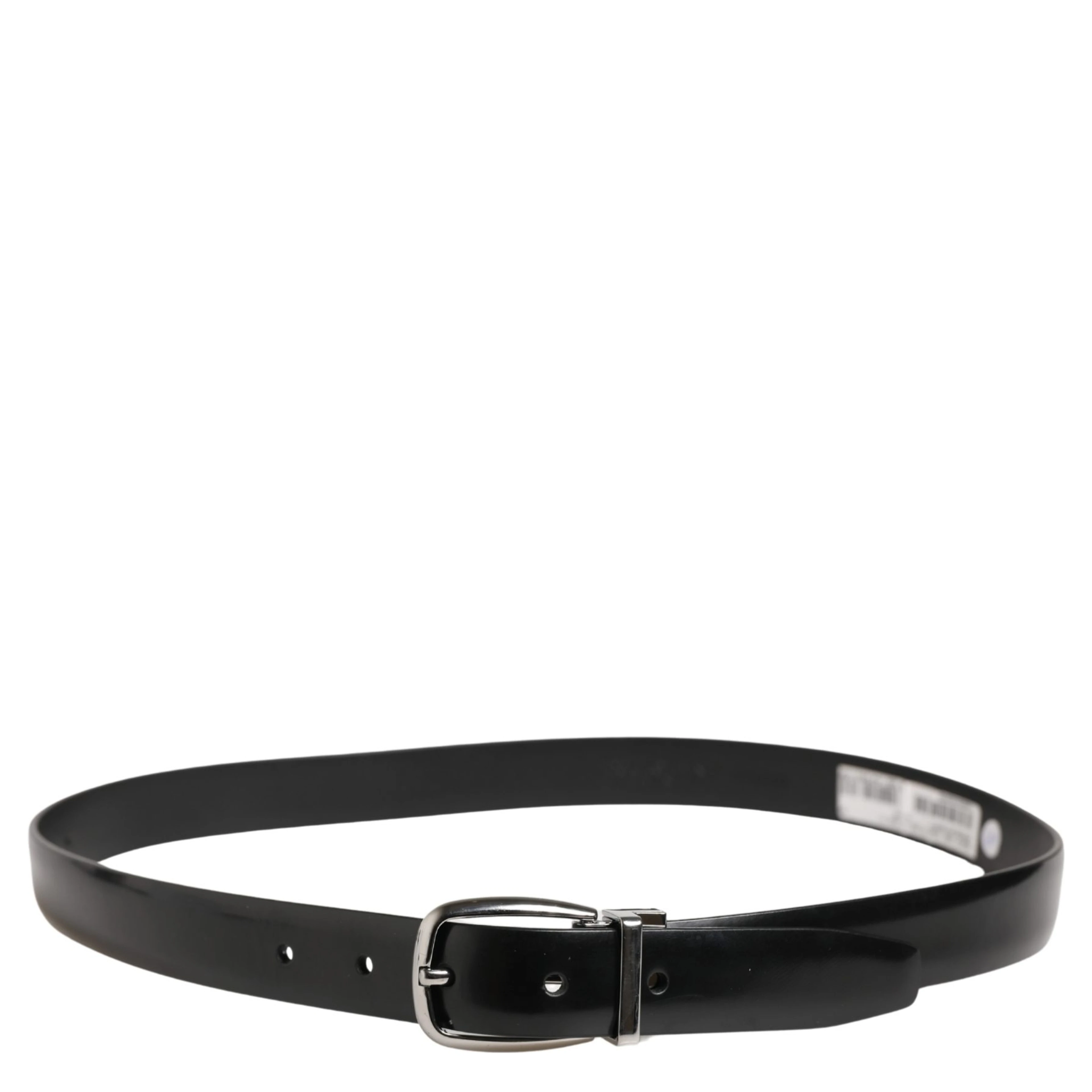 Men Black Classic Leather Metal Buckle Belt