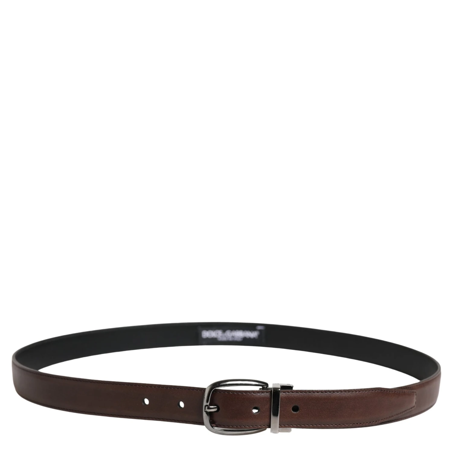 Men Brown Classic Leather Metal Buckle Belt