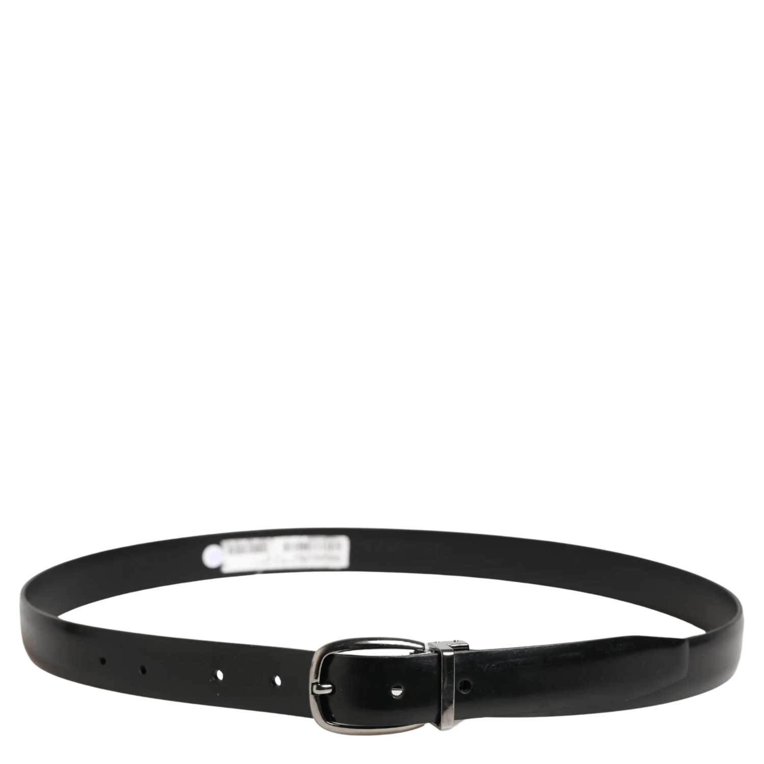Men Black Classic Leather Metal Buckle Belt