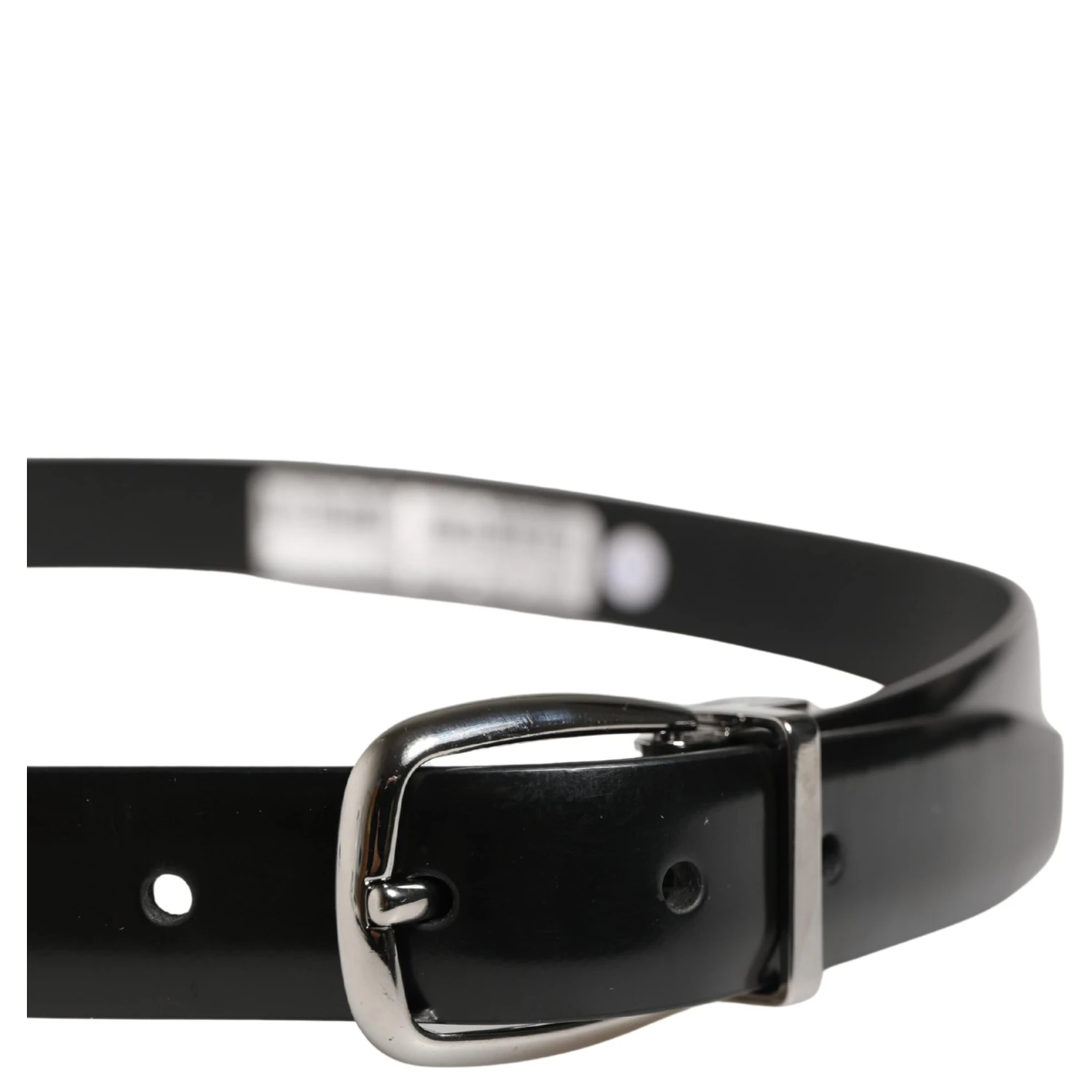 Men Black Classic Leather Metal Buckle Belt