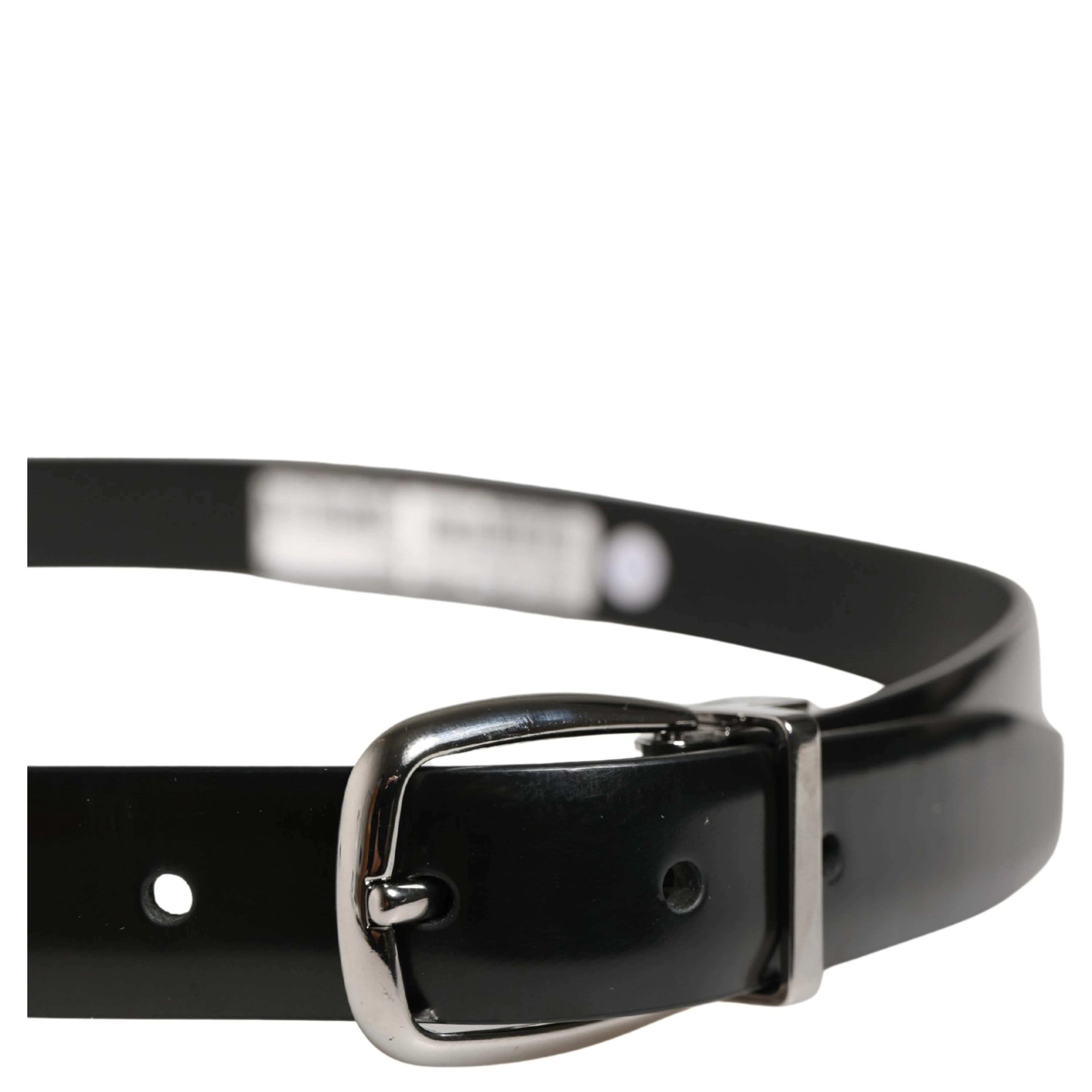 Men Black Classic Leather Metal Buckle Belt