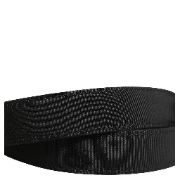 Men Black Viscose Leather Metal Buckle Belt
