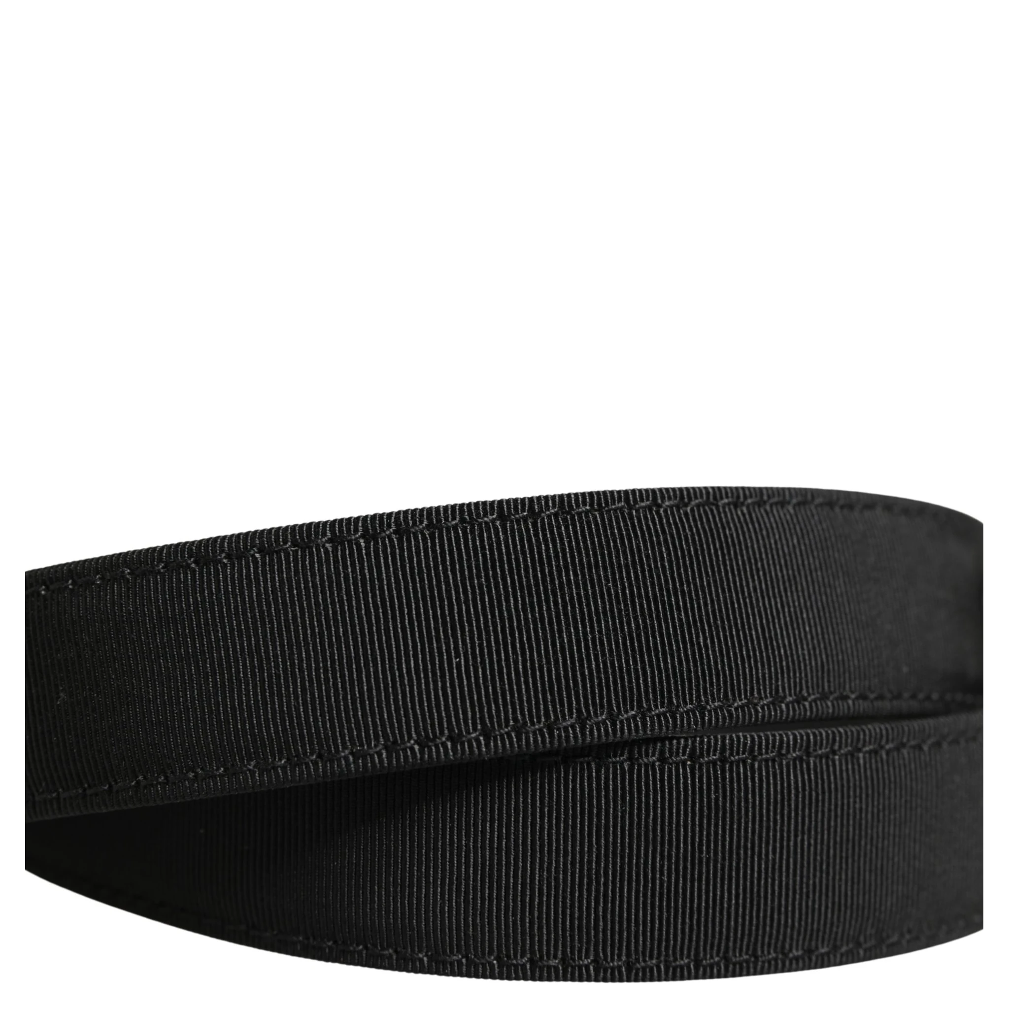 Men Black Viscose Leather Metal Buckle Belt