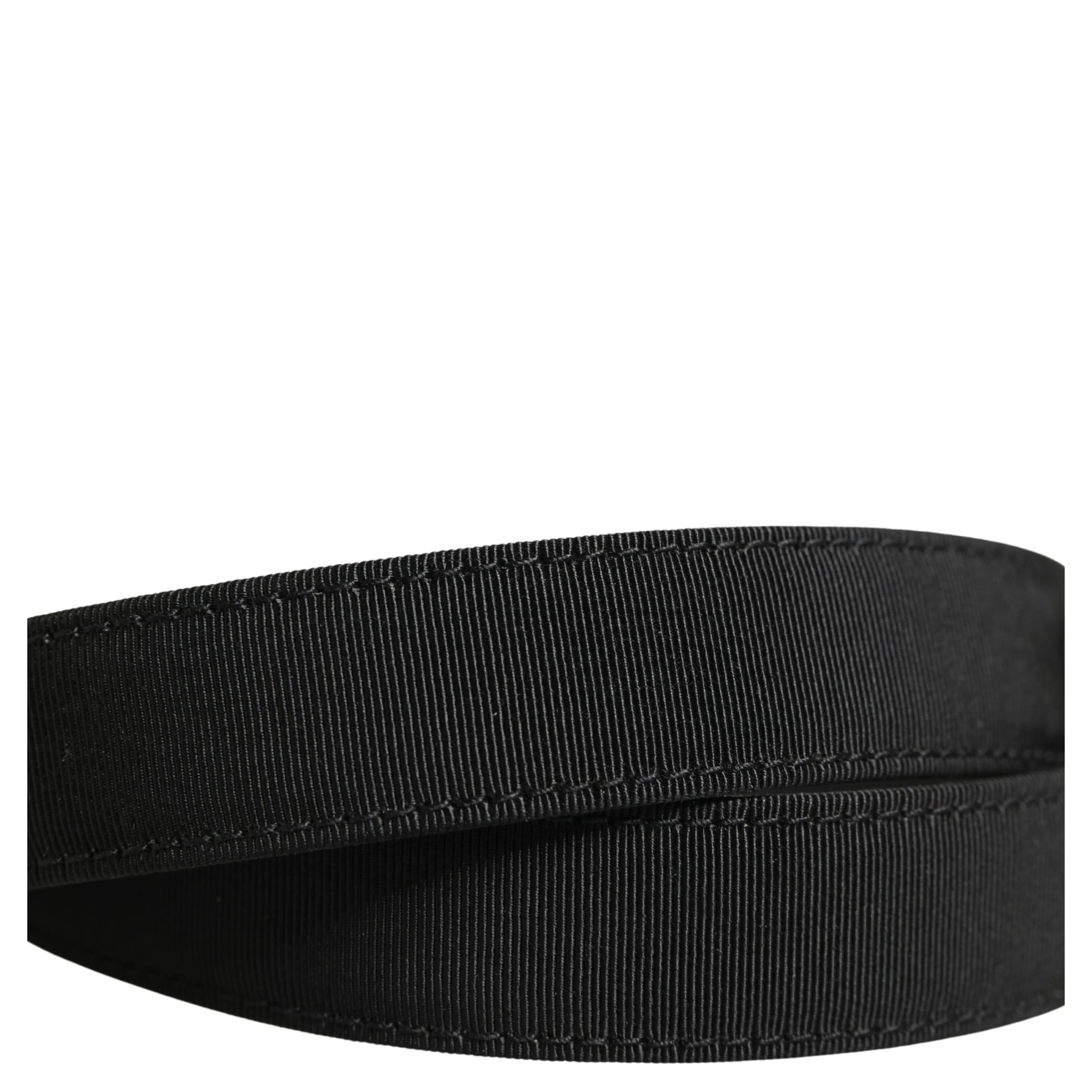 Men Black Viscose Leather Metal Buckle Belt