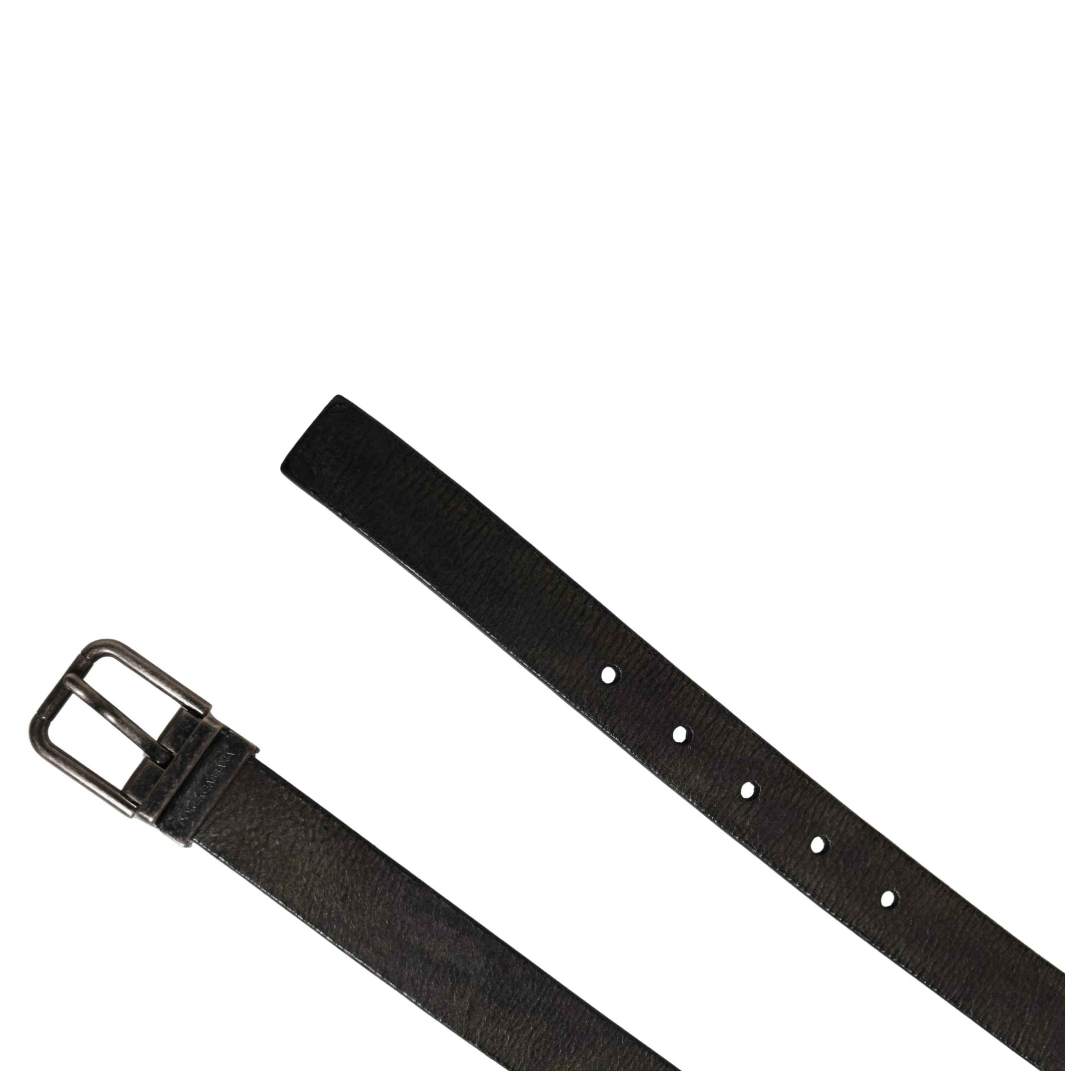 Men Black Classic Leather Metal Buckle Belt