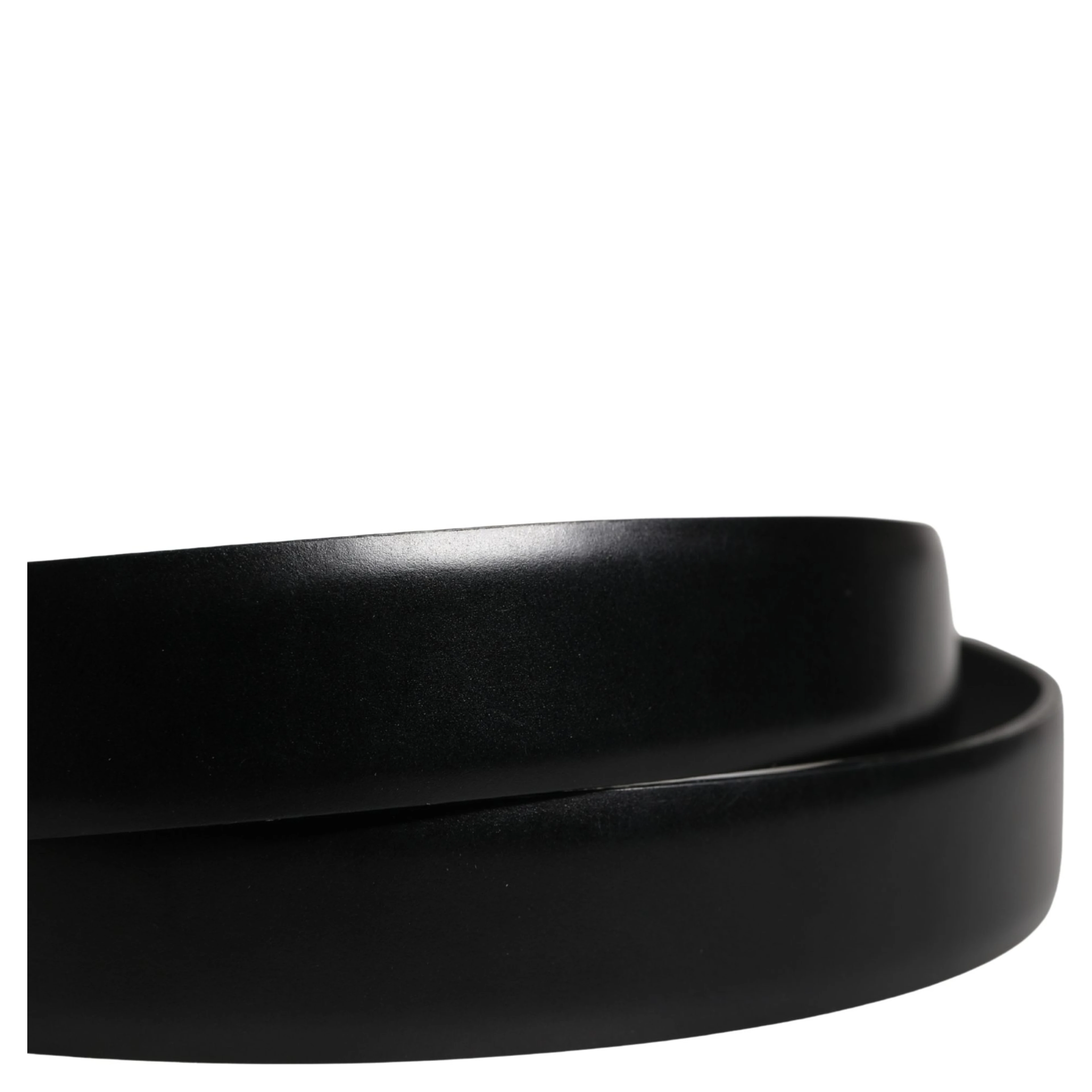 Men Black Classic Leather Metal Buckle Belt