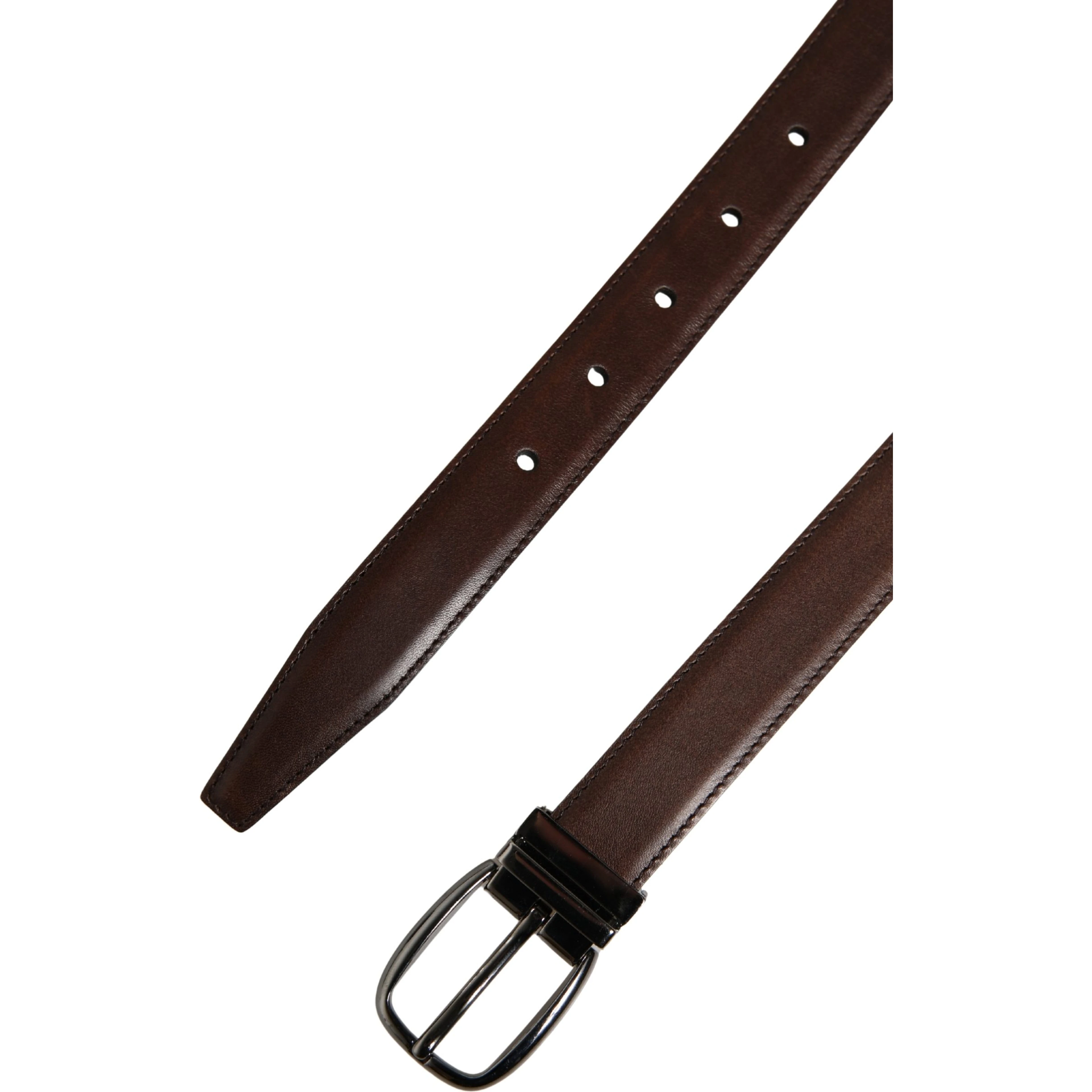 Men Brown Classic Leather Metal Buckle Belt