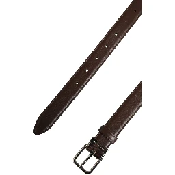 Belt Men Brown Classic Leather Metal Buckle Belt