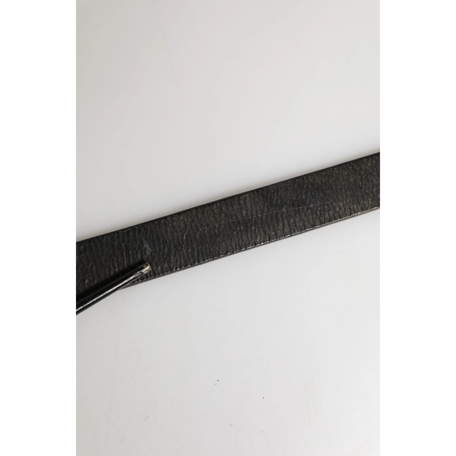 Men Black Classic Leather Metal Buckle Belt