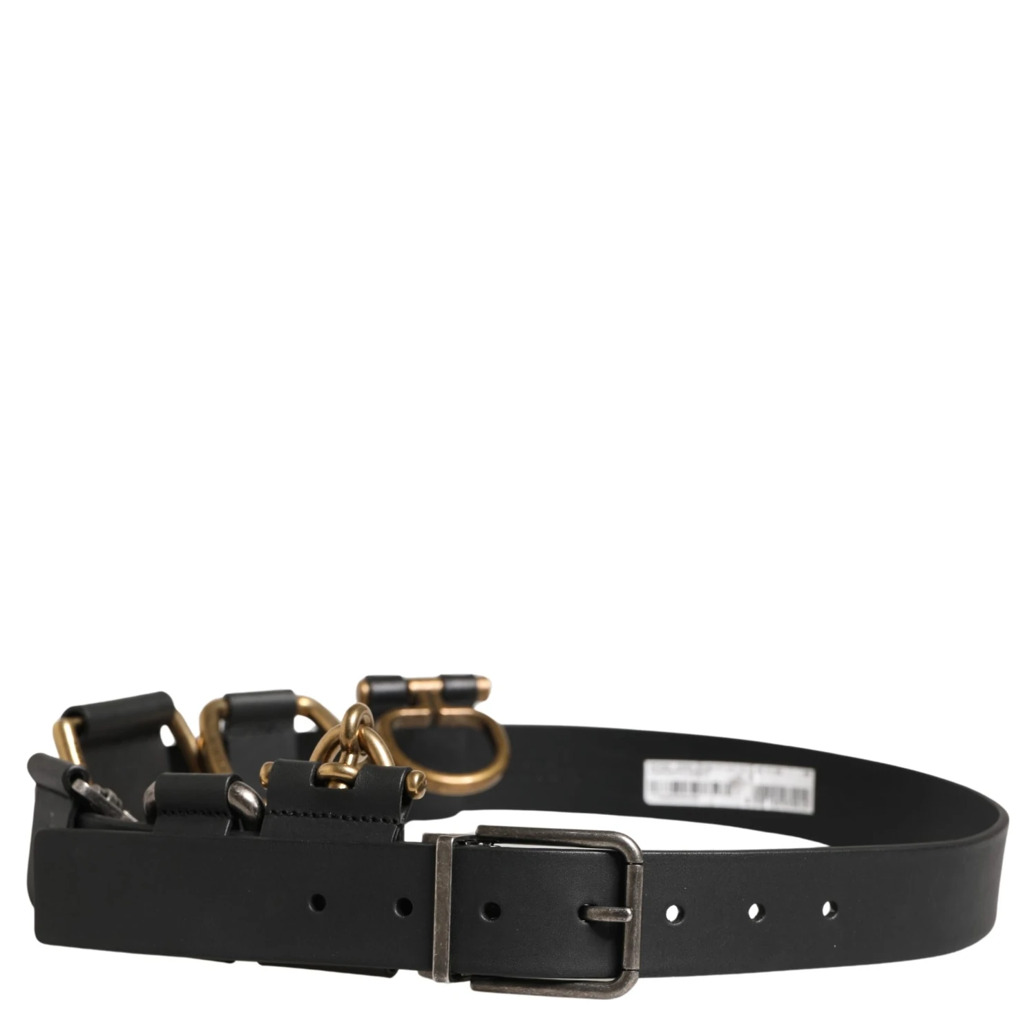Men Black Classic Leather Metal Buckle Belt