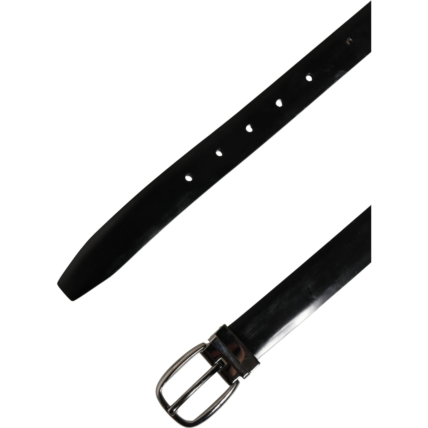 Men Black Classic Leather Metal Buckle Belt