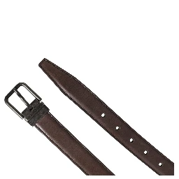 Men Brown Classic Leather Metal Buckle Belt