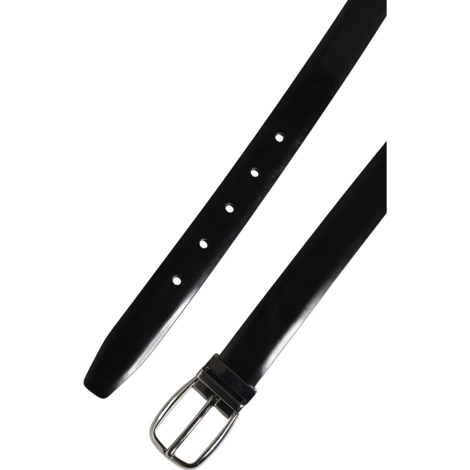 Men Black Classic Leather Metal Buckle Belt