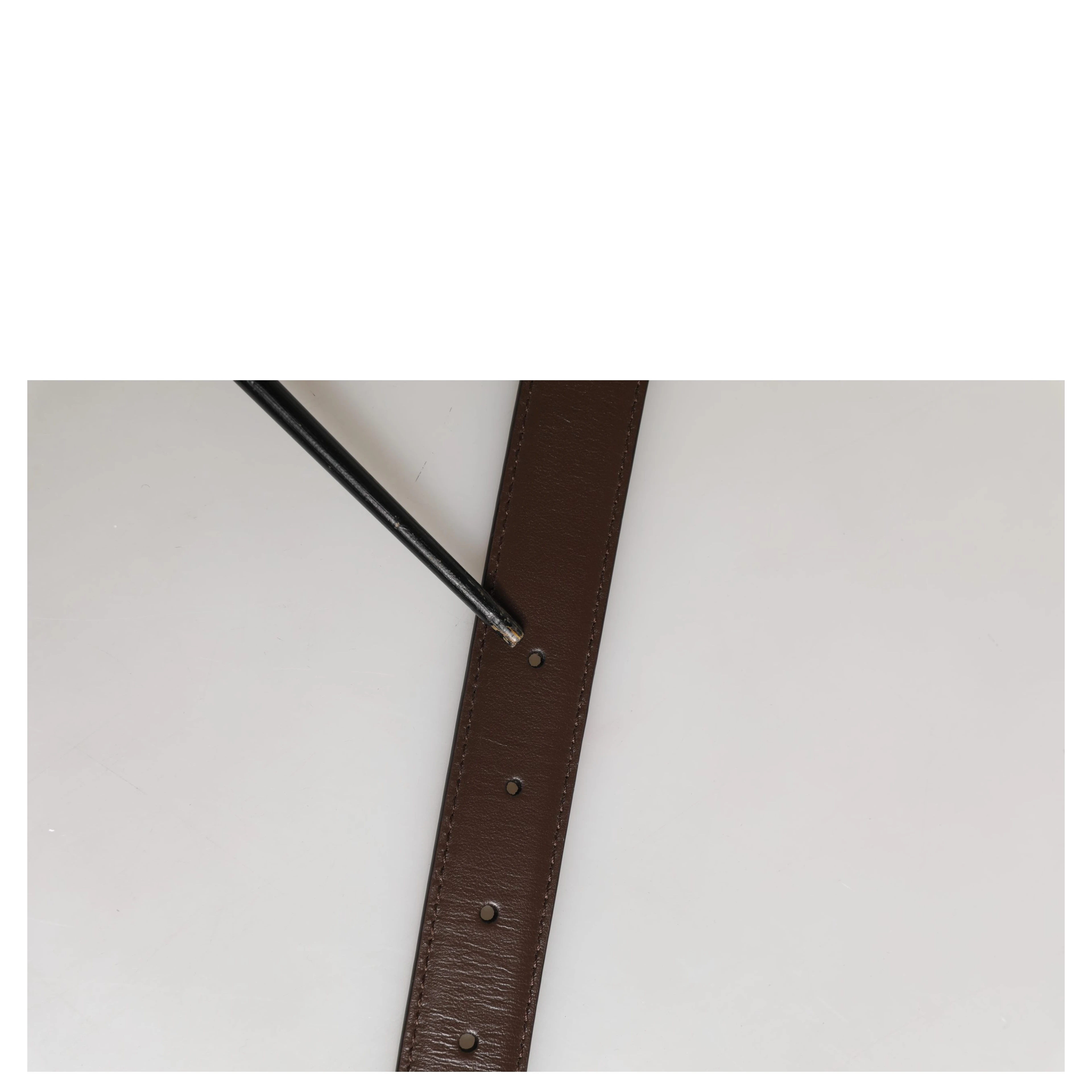 Belt Men Brown Classic Leather Metal Buckle Belt