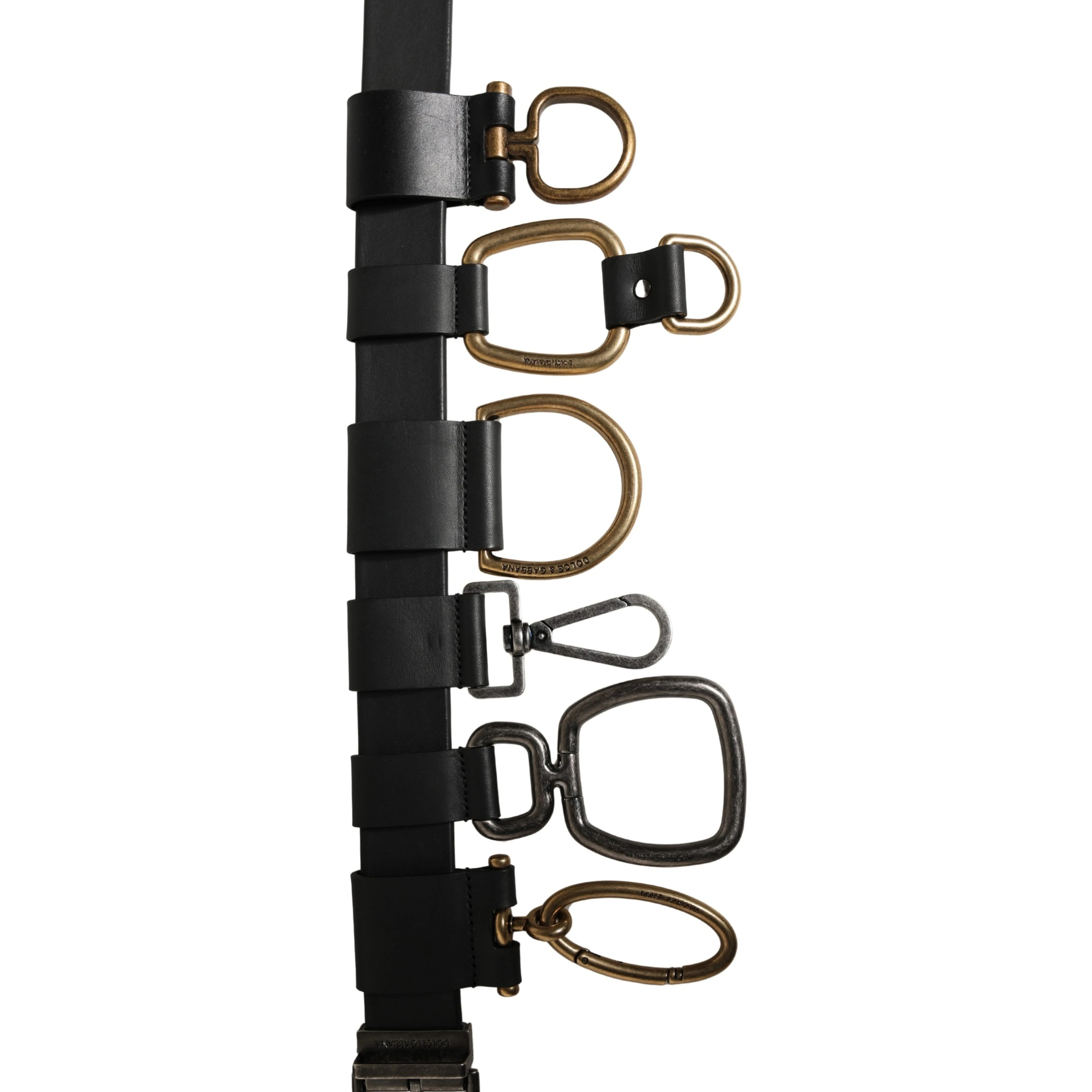 Men Black Classic Leather Metal Buckle Belt