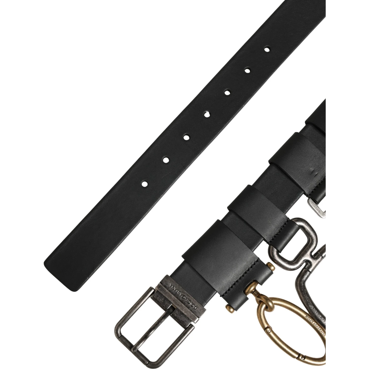 Men Black Classic Leather Metal Buckle Belt