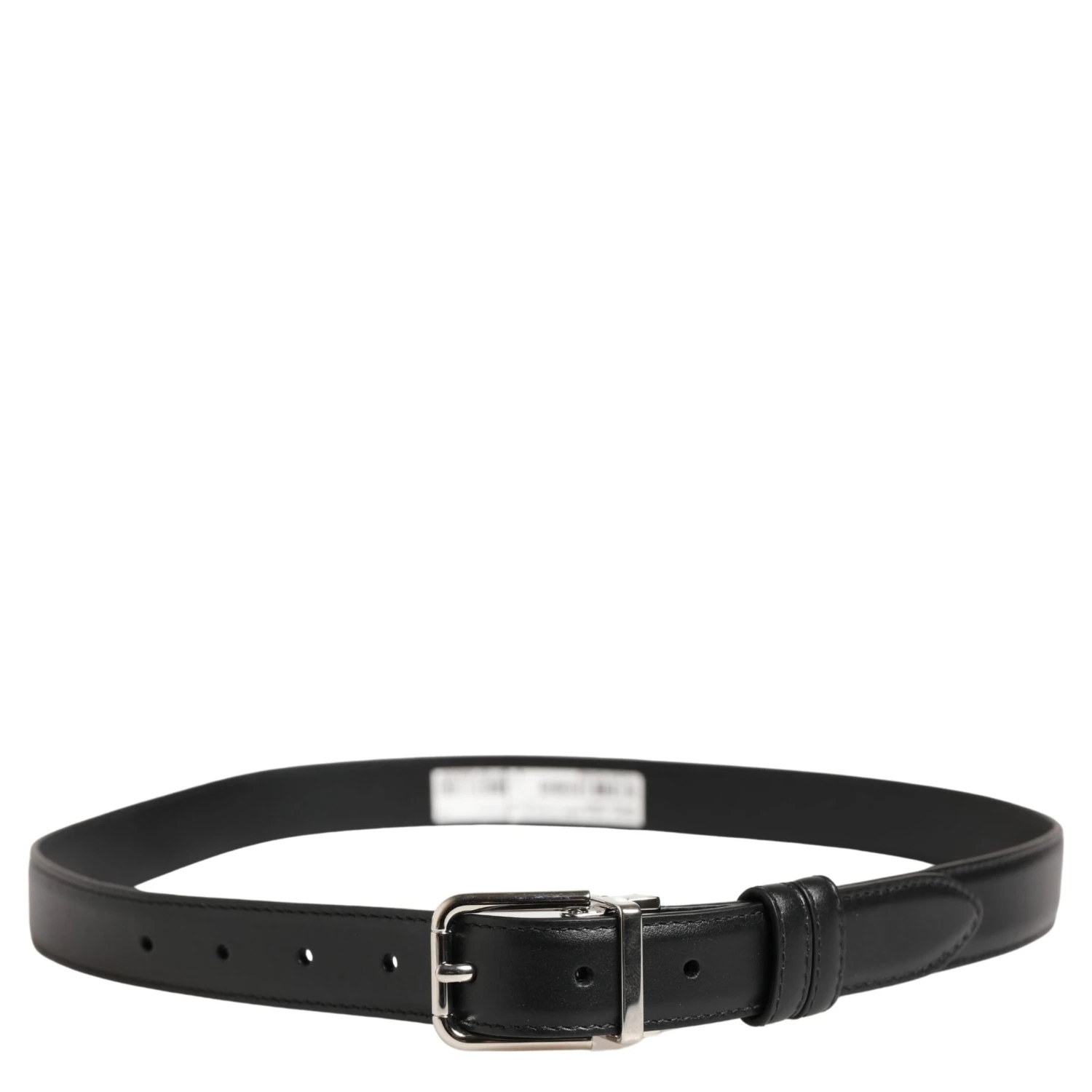 Men Black Classic Leather Metal Buckle Belt