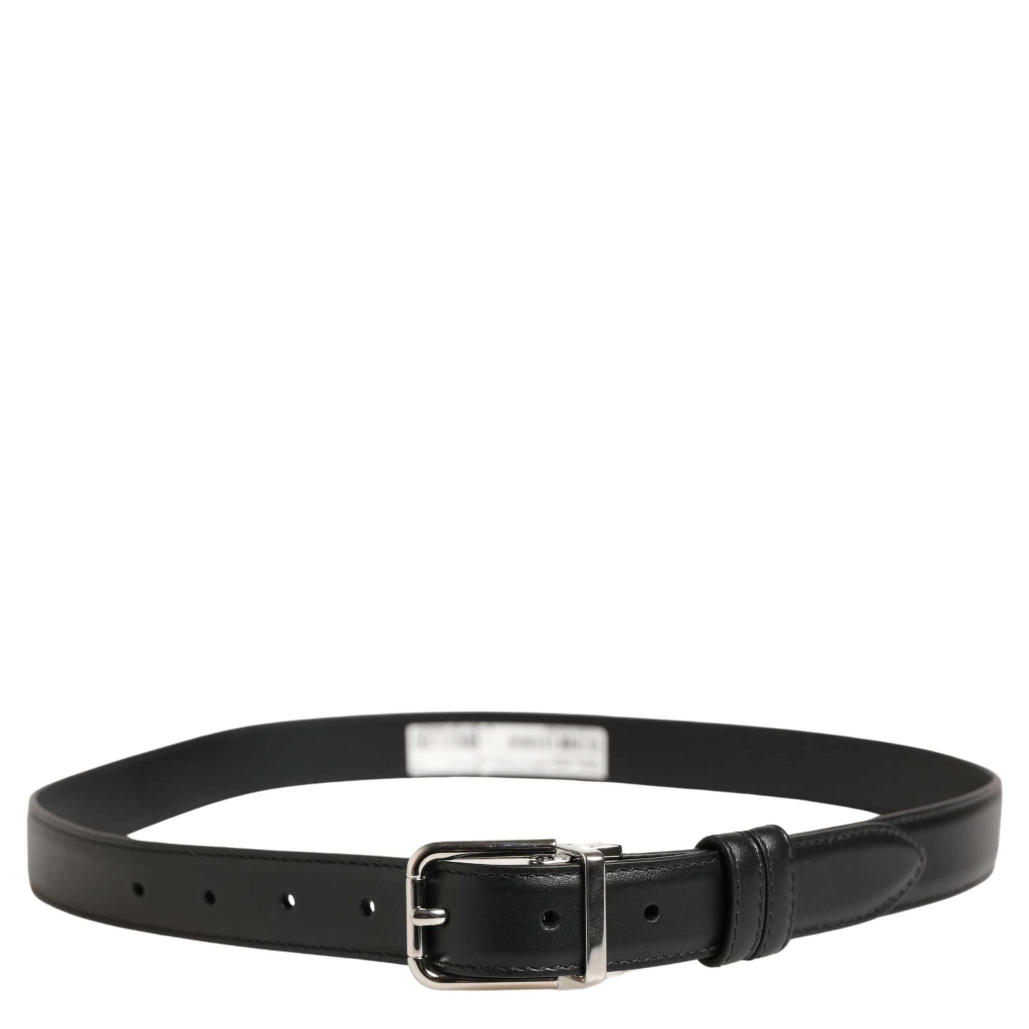 Men Black Classic Leather Metal Buckle Belt