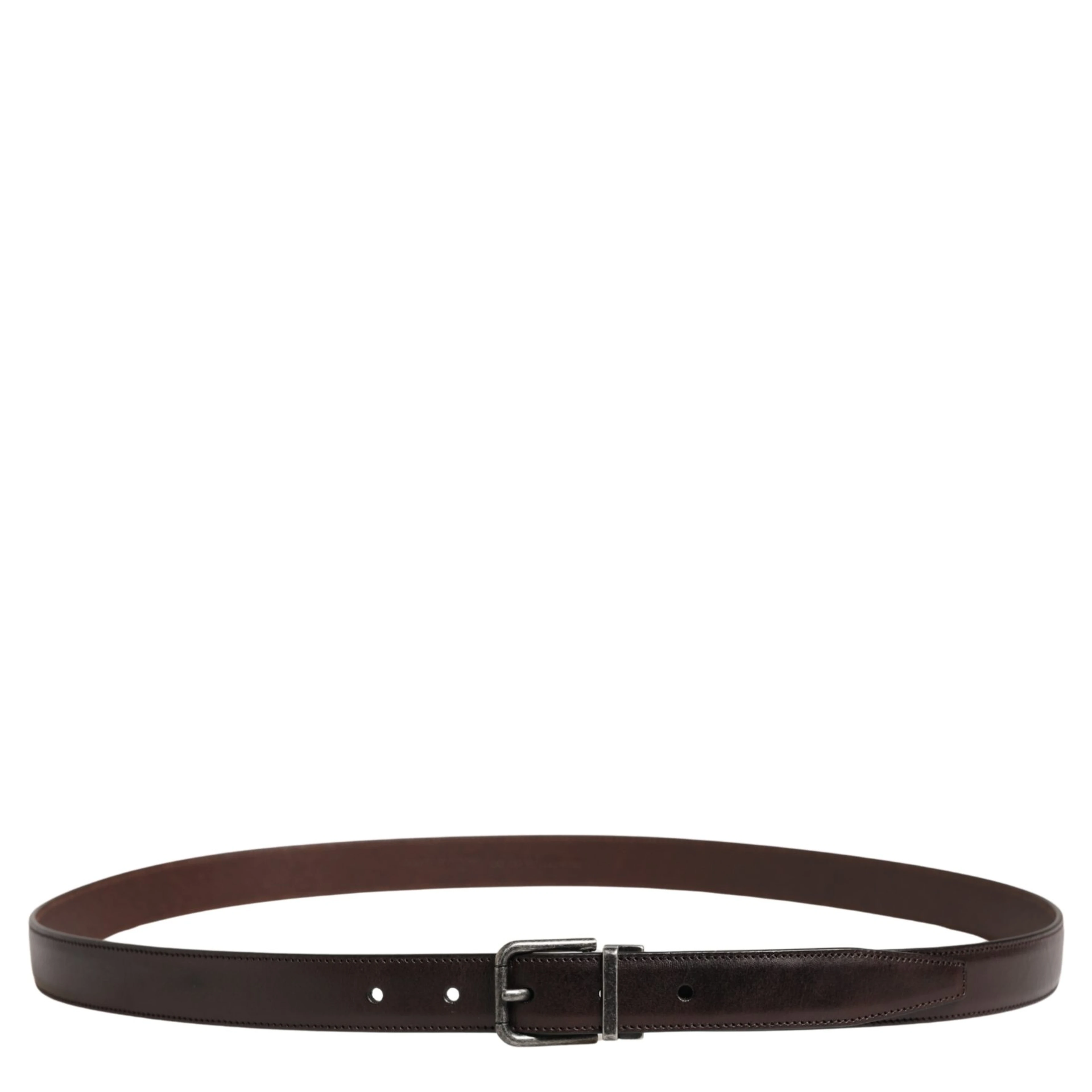 Men Brown Classic Leather Metal Buckle Belt