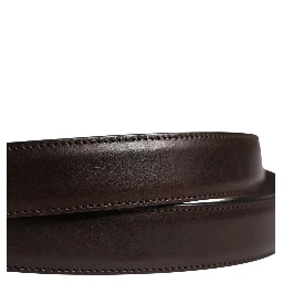 Men Brown Classic Leather Metal Buckle Belt