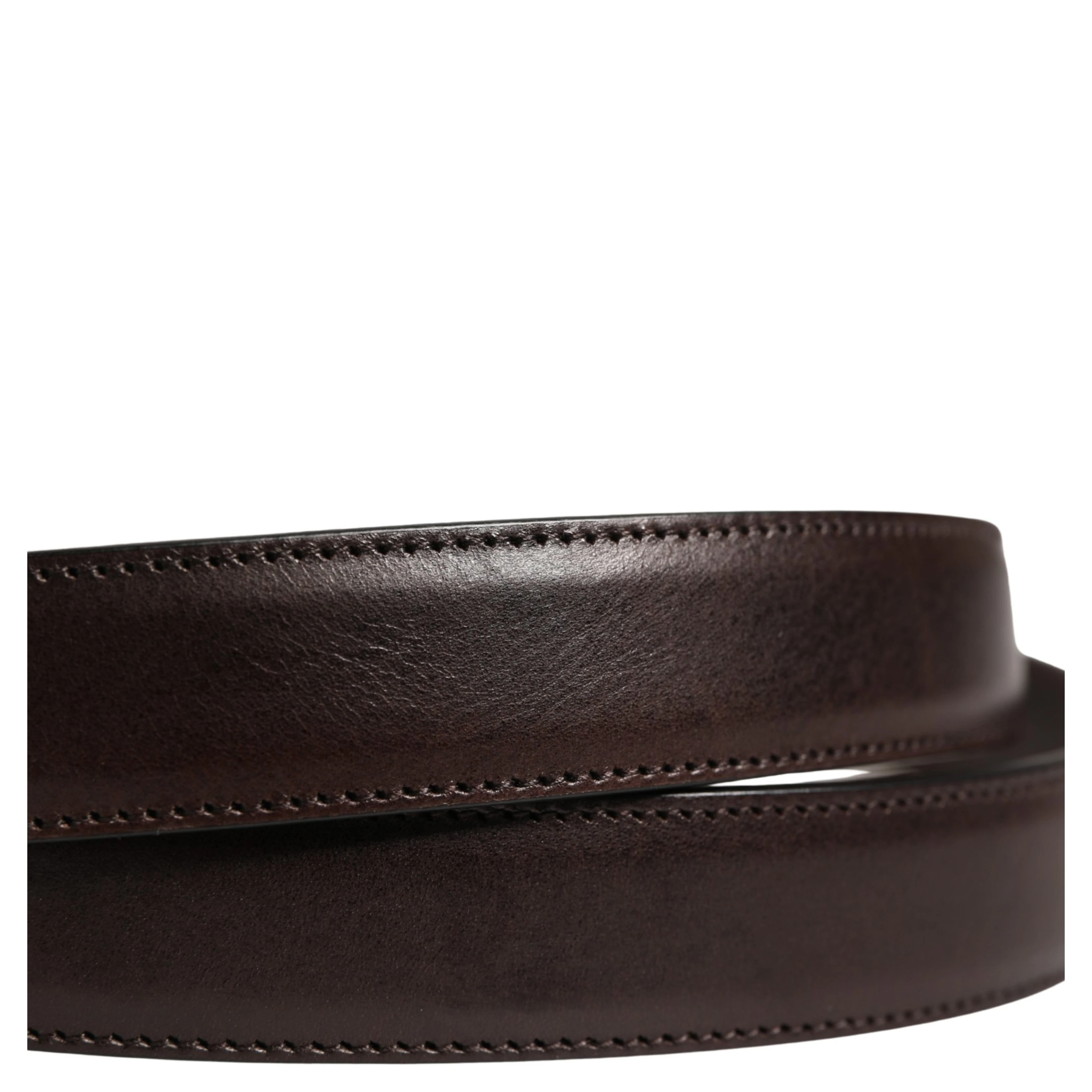 Men Brown Classic Leather Metal Buckle Belt